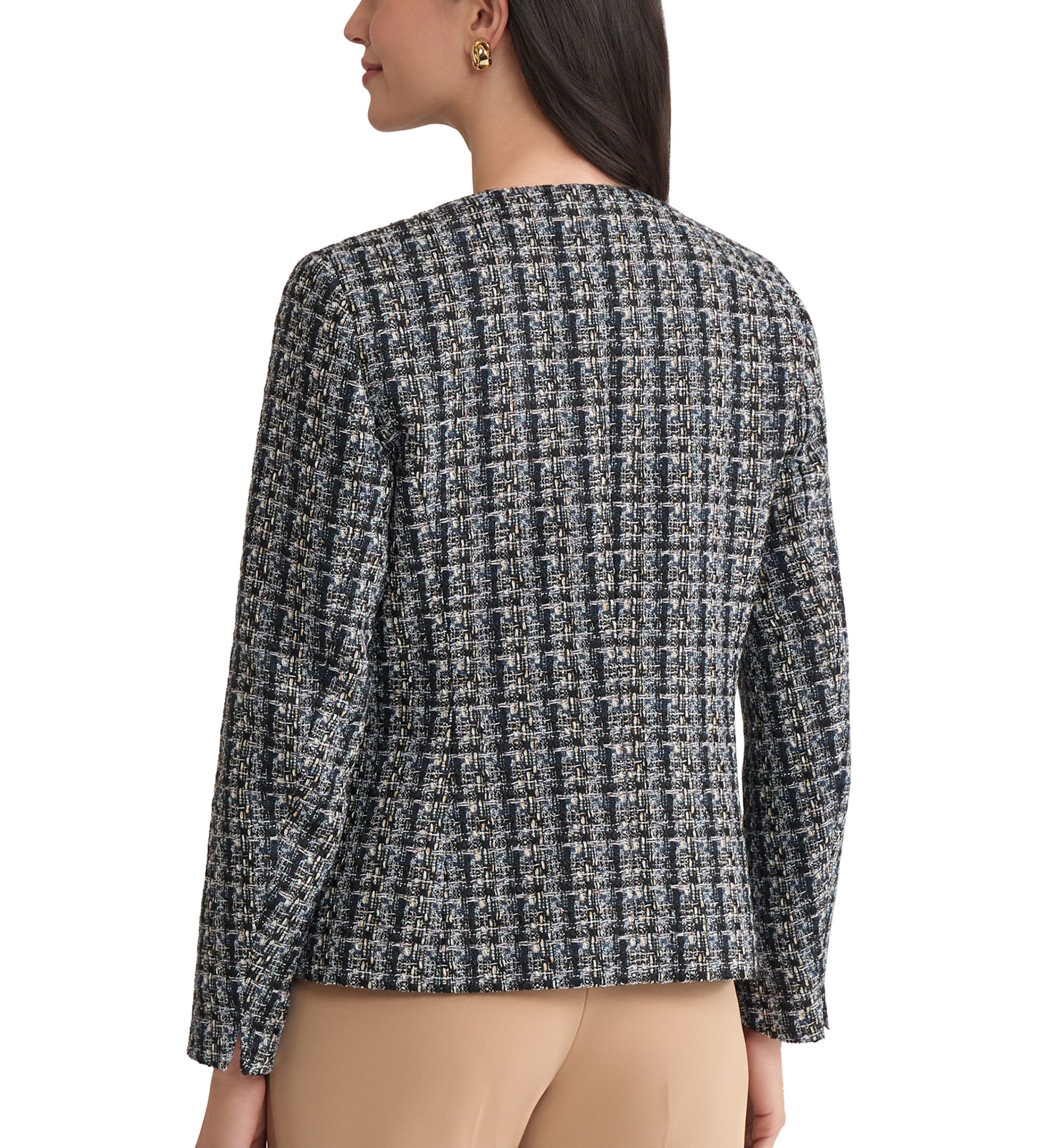 Womens Bouclé Tweed Cardigan Jacket