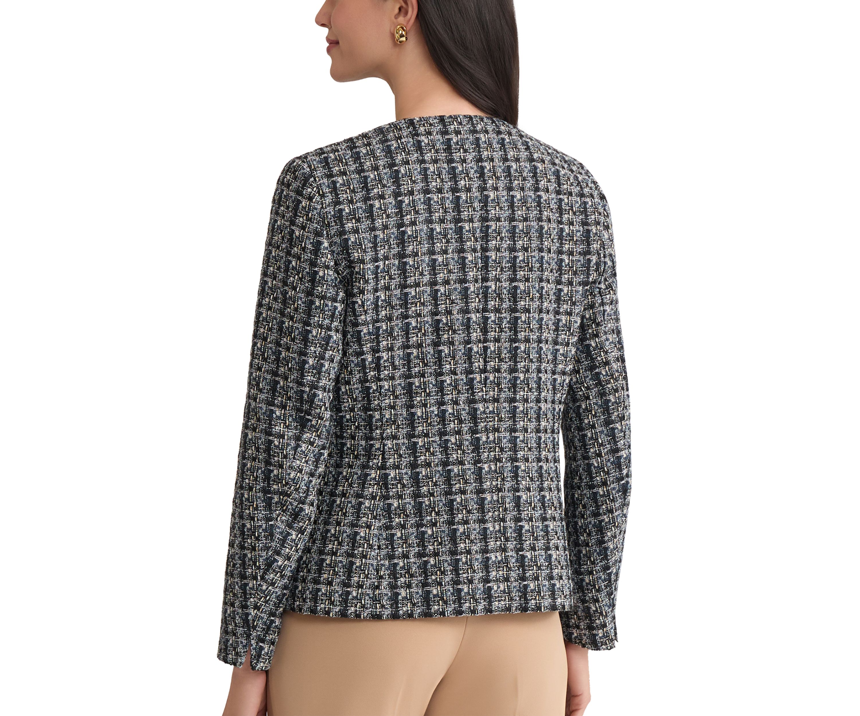 Womens Bouclé Tweed Cardigan Jacket