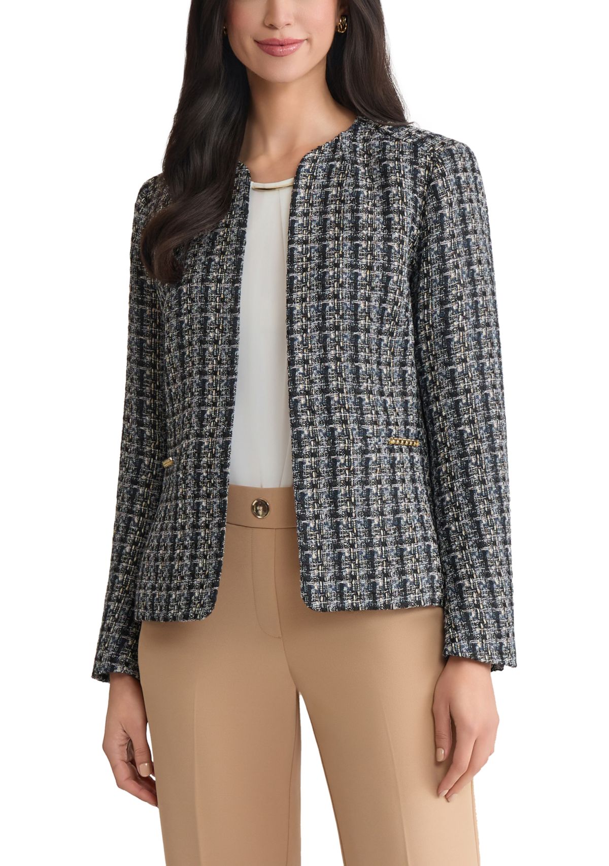 Petite Bouclé Tweed Cardigan Jacket