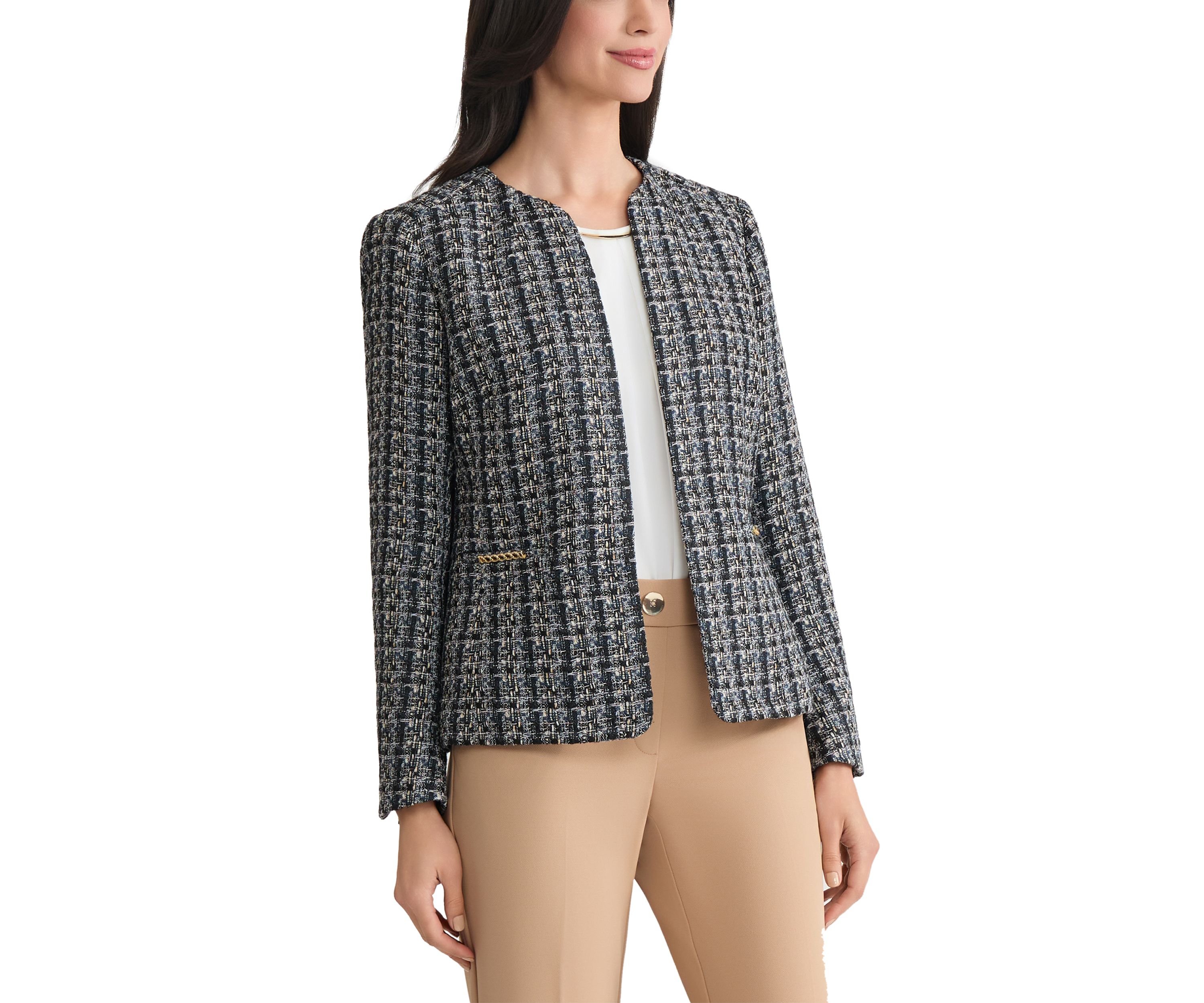 Petite Bouclé Tweed Cardigan Jacket