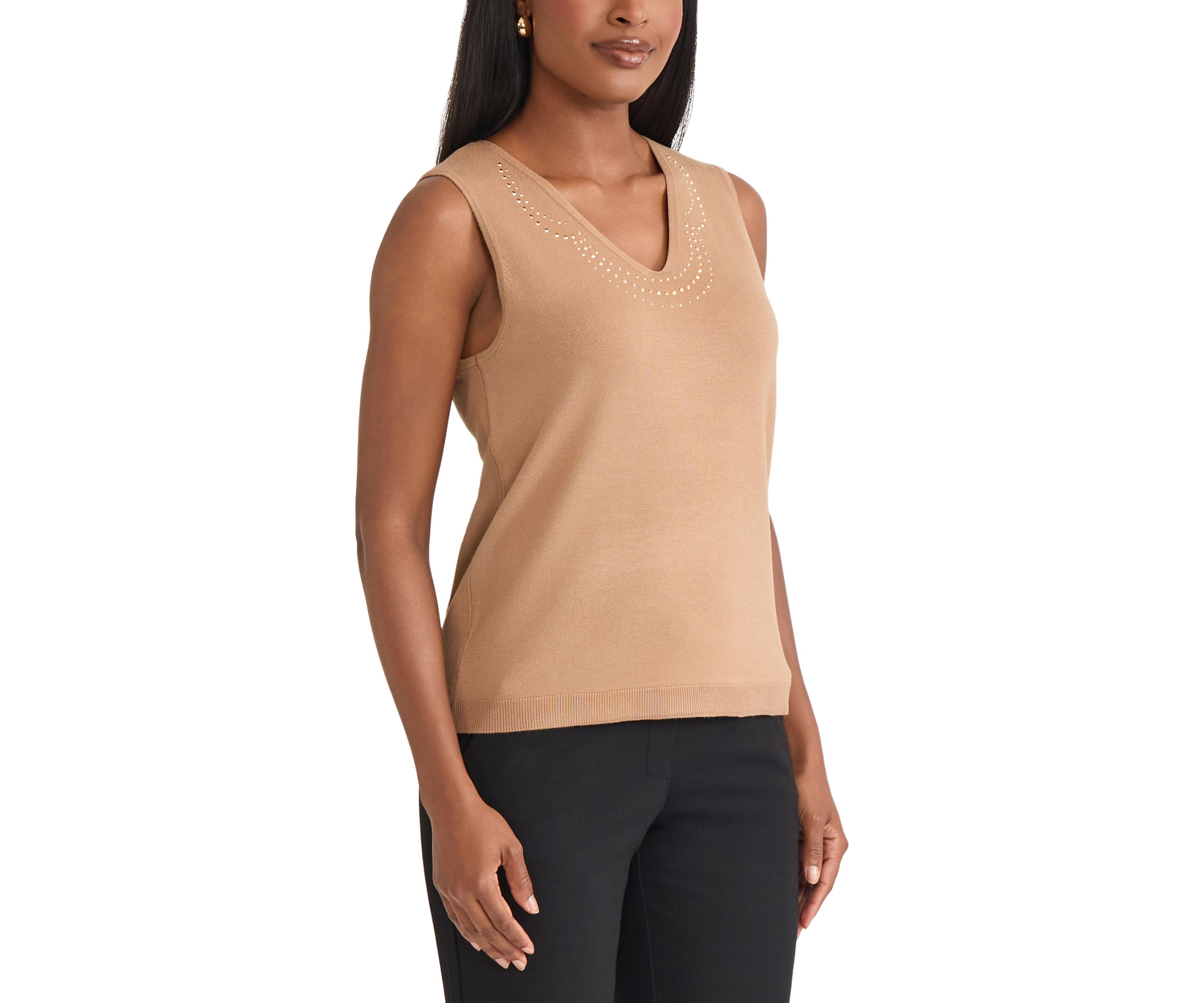 Womens V-Neck Shell with Hot Fix