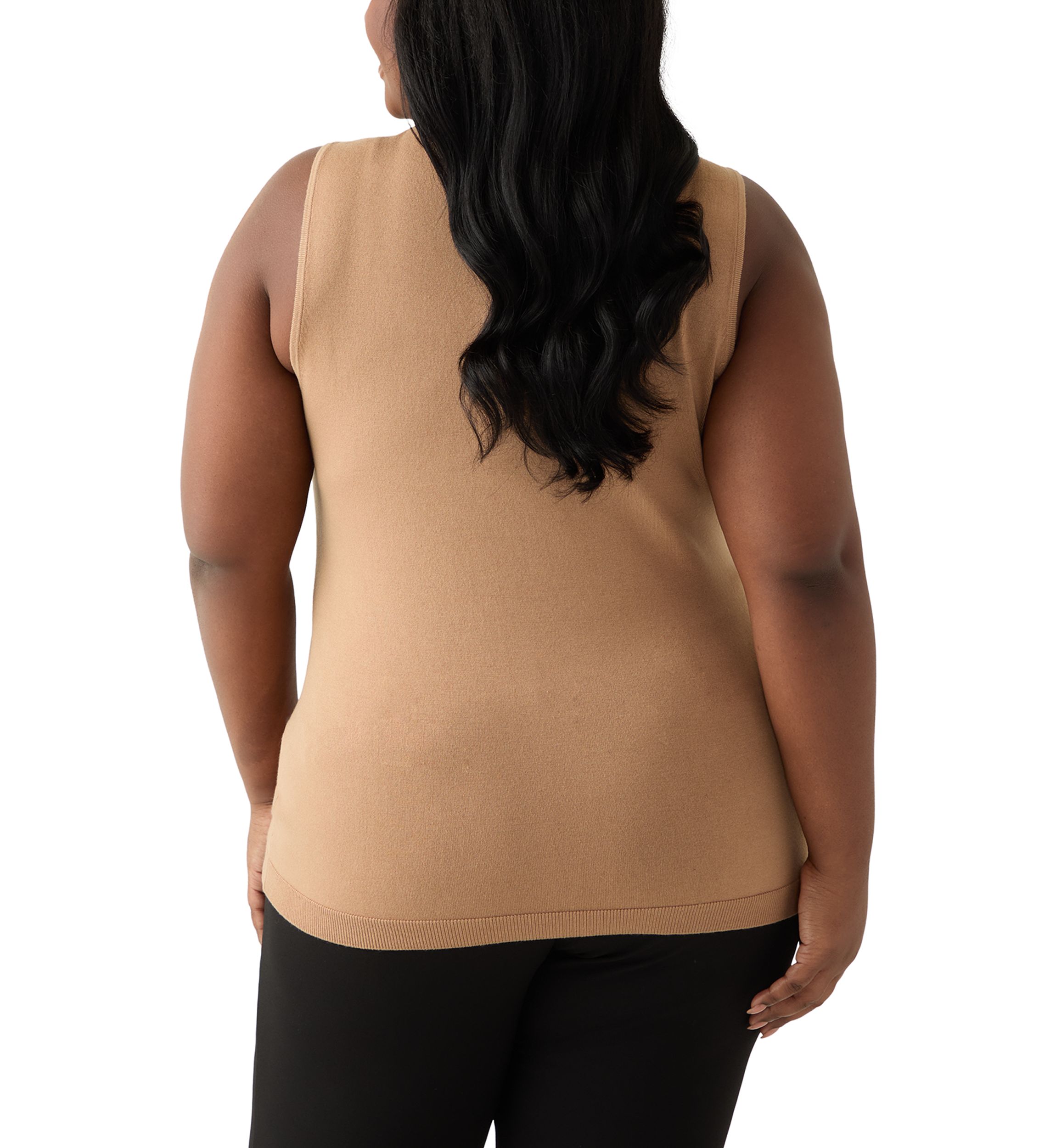 Plus Size V-Neck Shell with Hot Fix