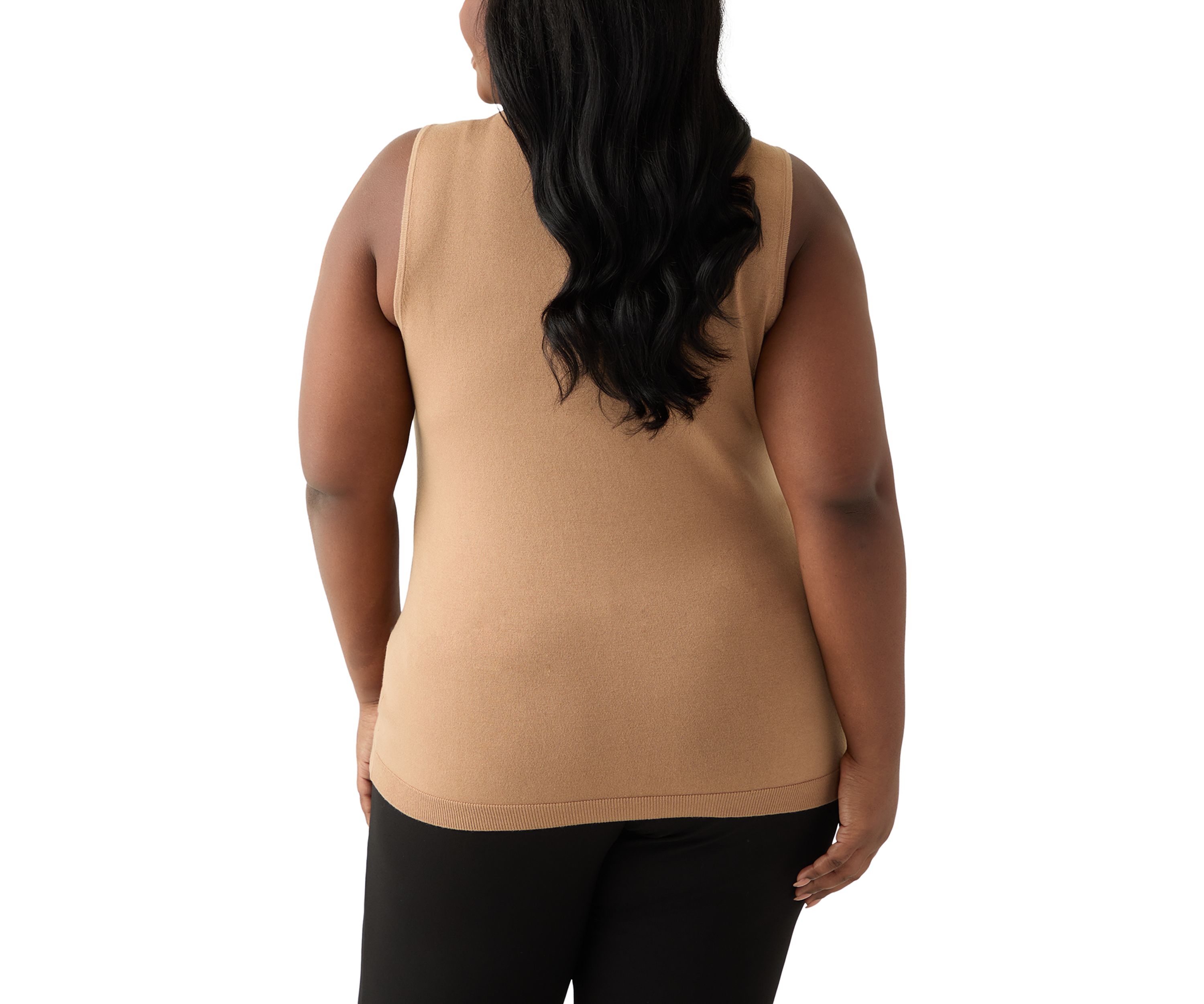 Plus Size V-Neck Shell with Hot Fix