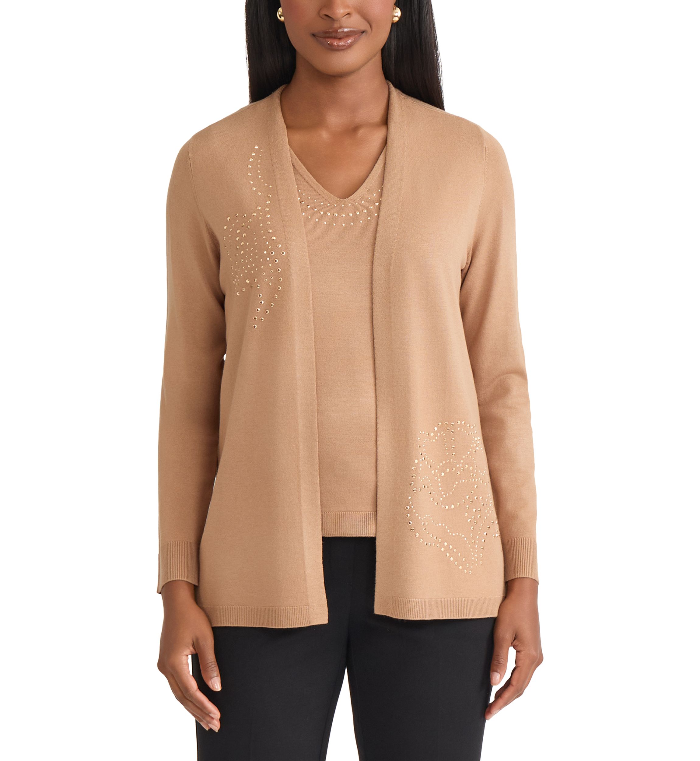 Womens Cardigan with Hot Fix