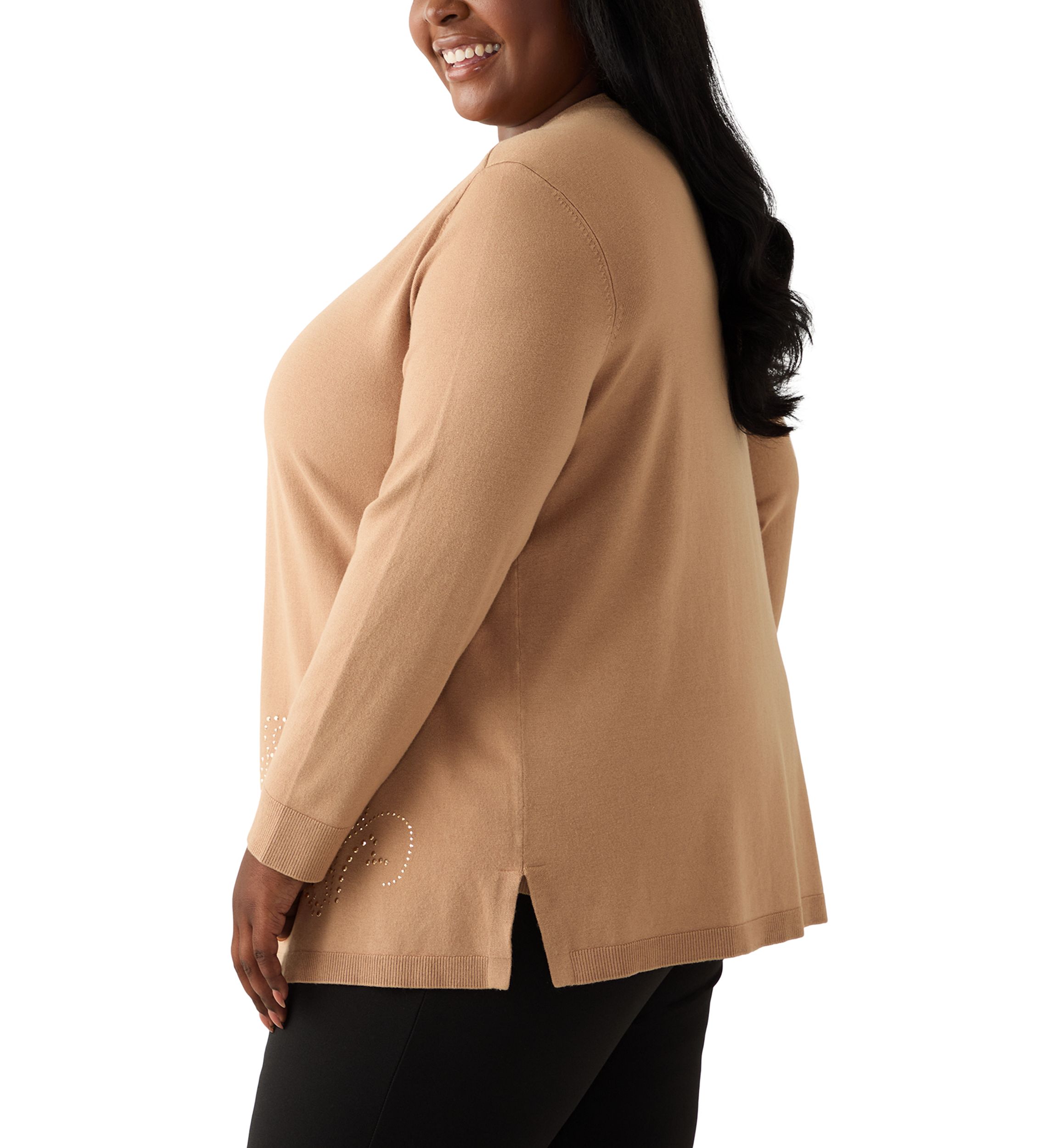 Plus Size Cardigan with Hot Fix