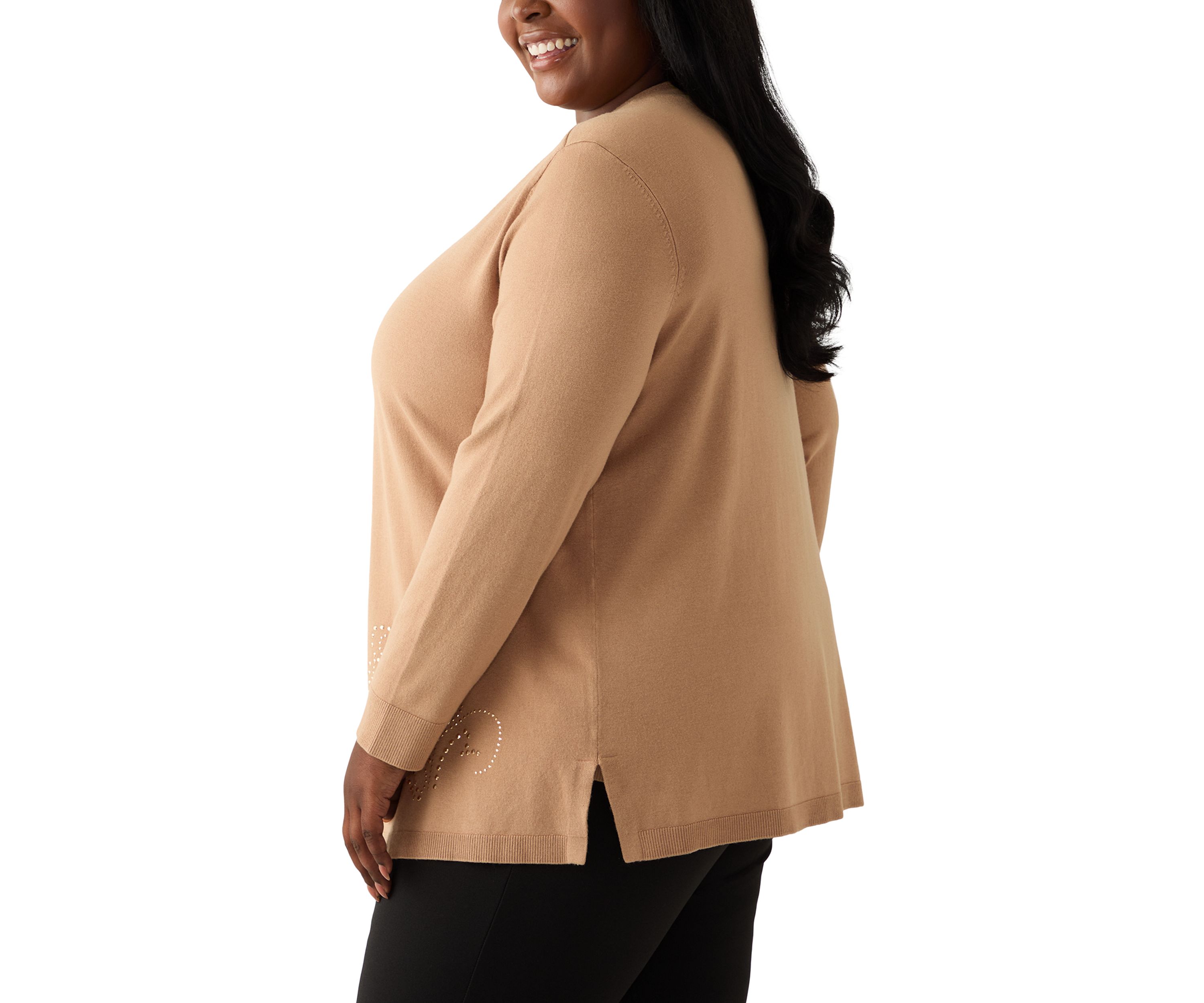 Plus Size Cardigan with Hot Fix
