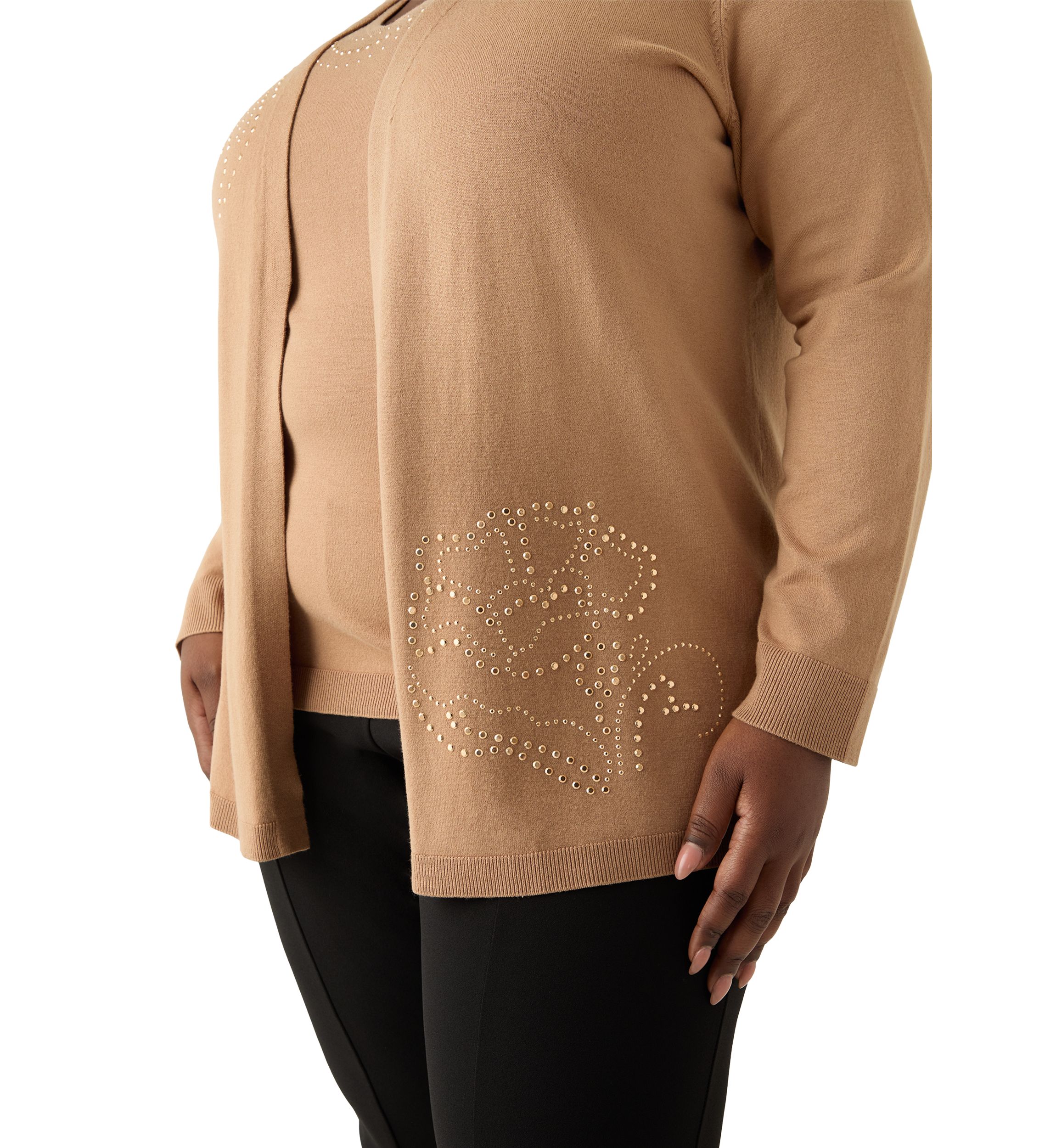 Plus Size Cardigan with Hot Fix