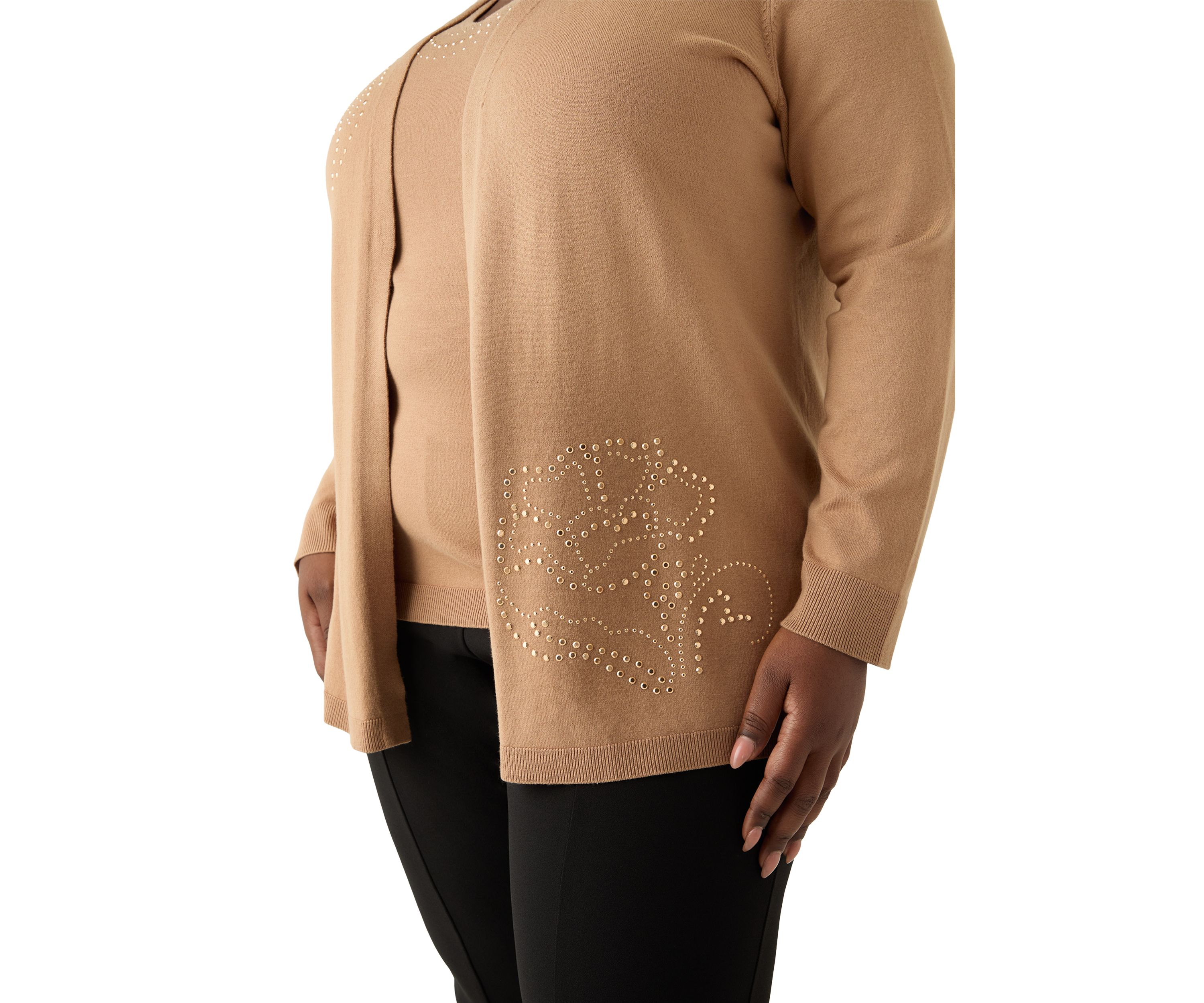 Plus Size Cardigan with Hot Fix