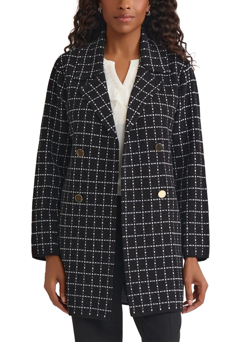 Womens Faux Double Breasted Coatigan 