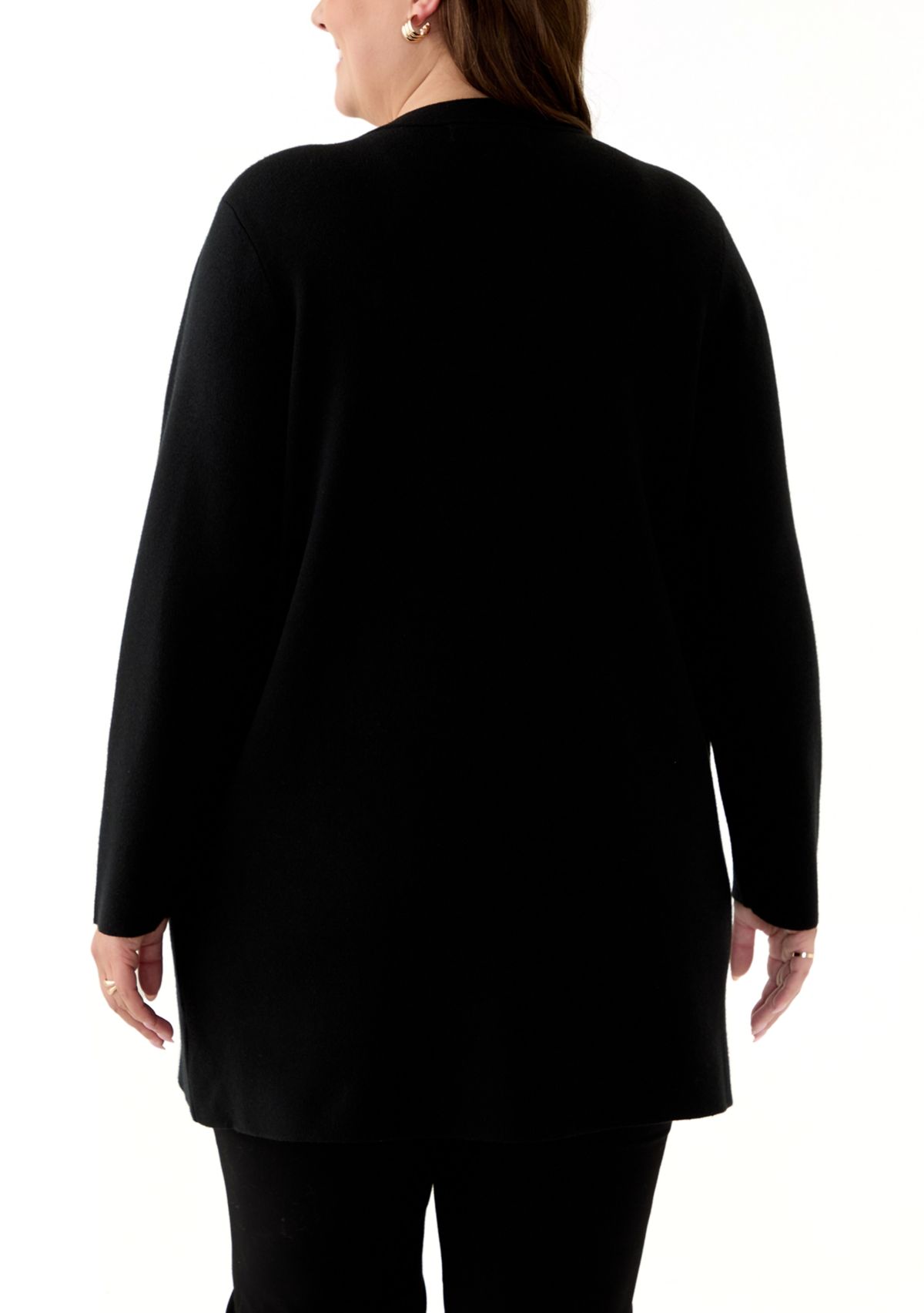 Plus Size Coatigan with Embroidery