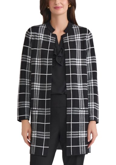 Women's Windowpane Coatigan