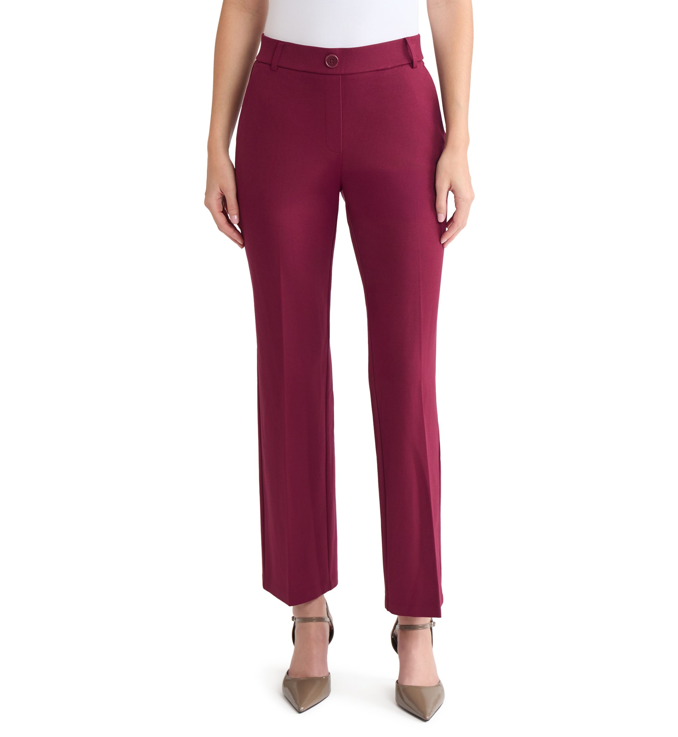 Womens Compression Pull On Trouser Leg Pants 