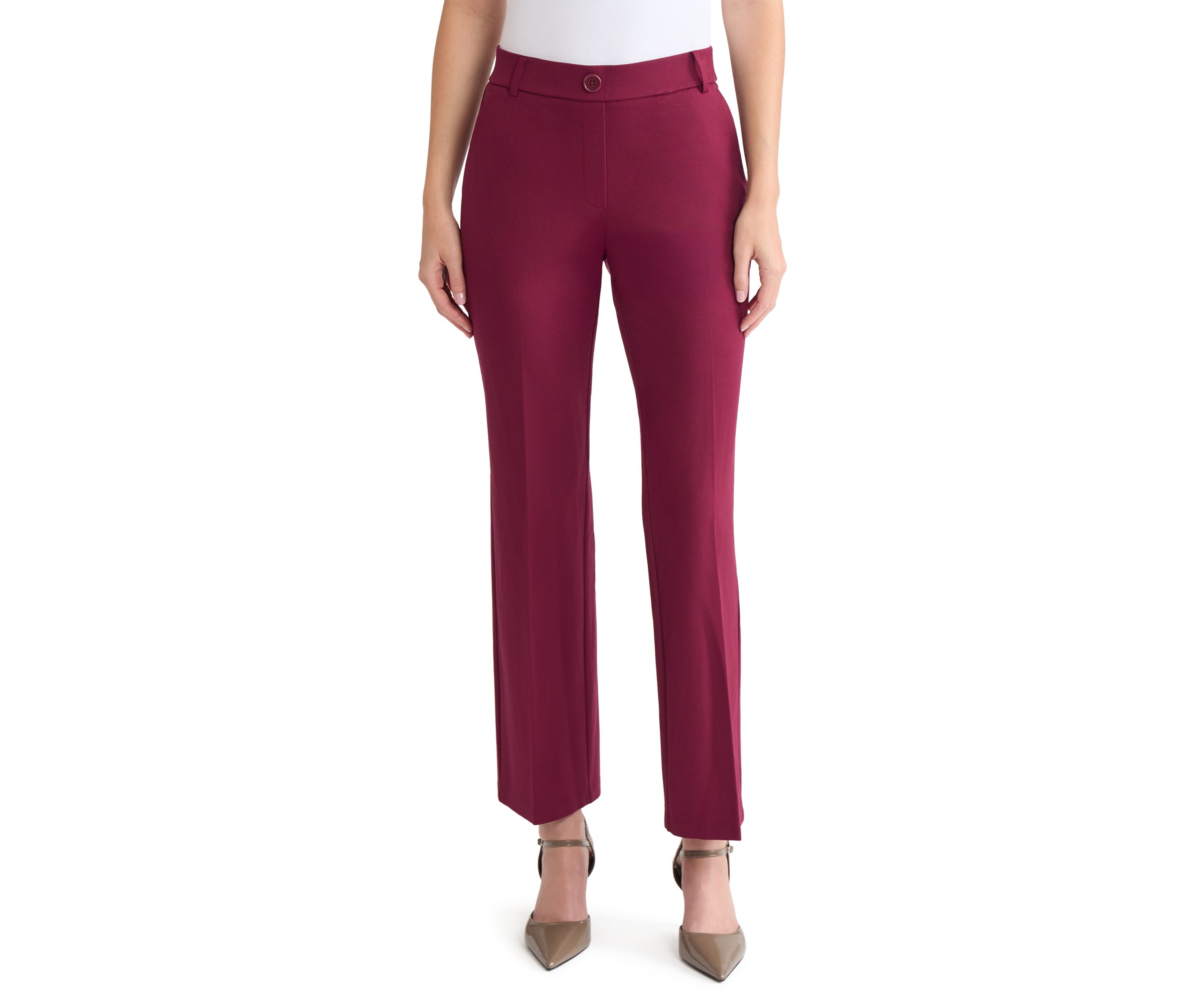 Womens Compression Pull On Trouser Leg Pants 