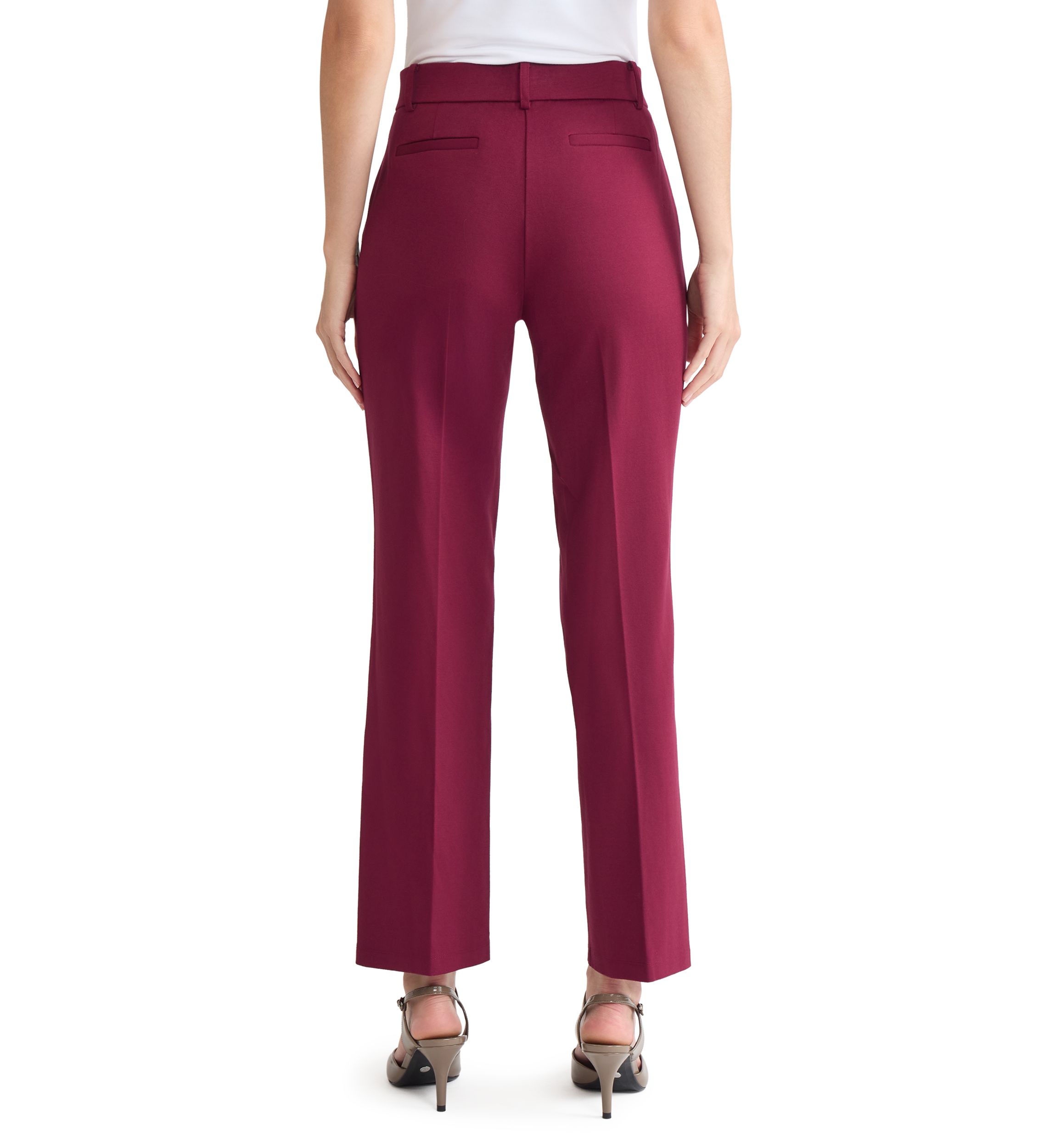 Womens Compression Pull On Trouser Leg Pants 