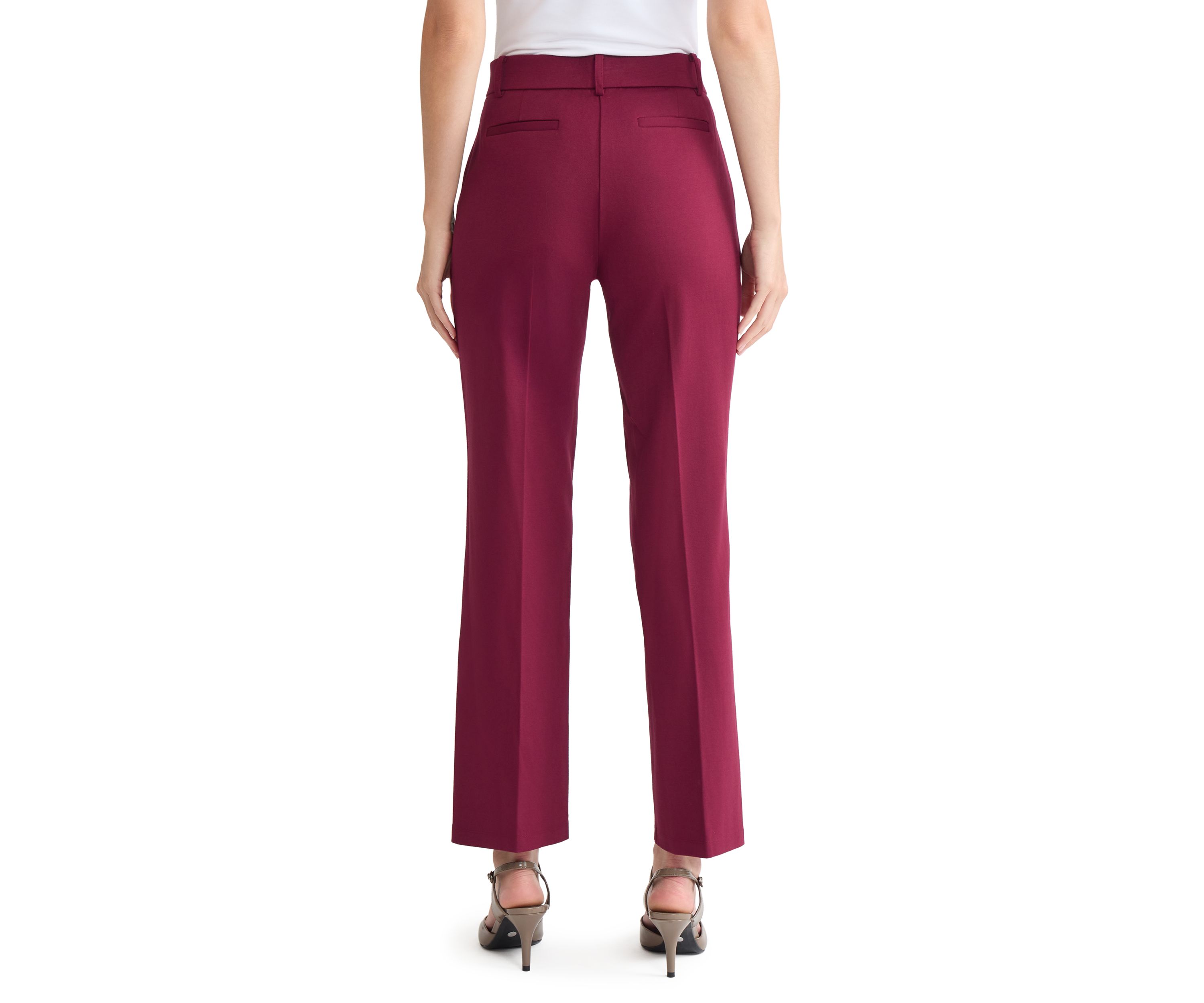Womens Compression Pull On Trouser Leg Pants 