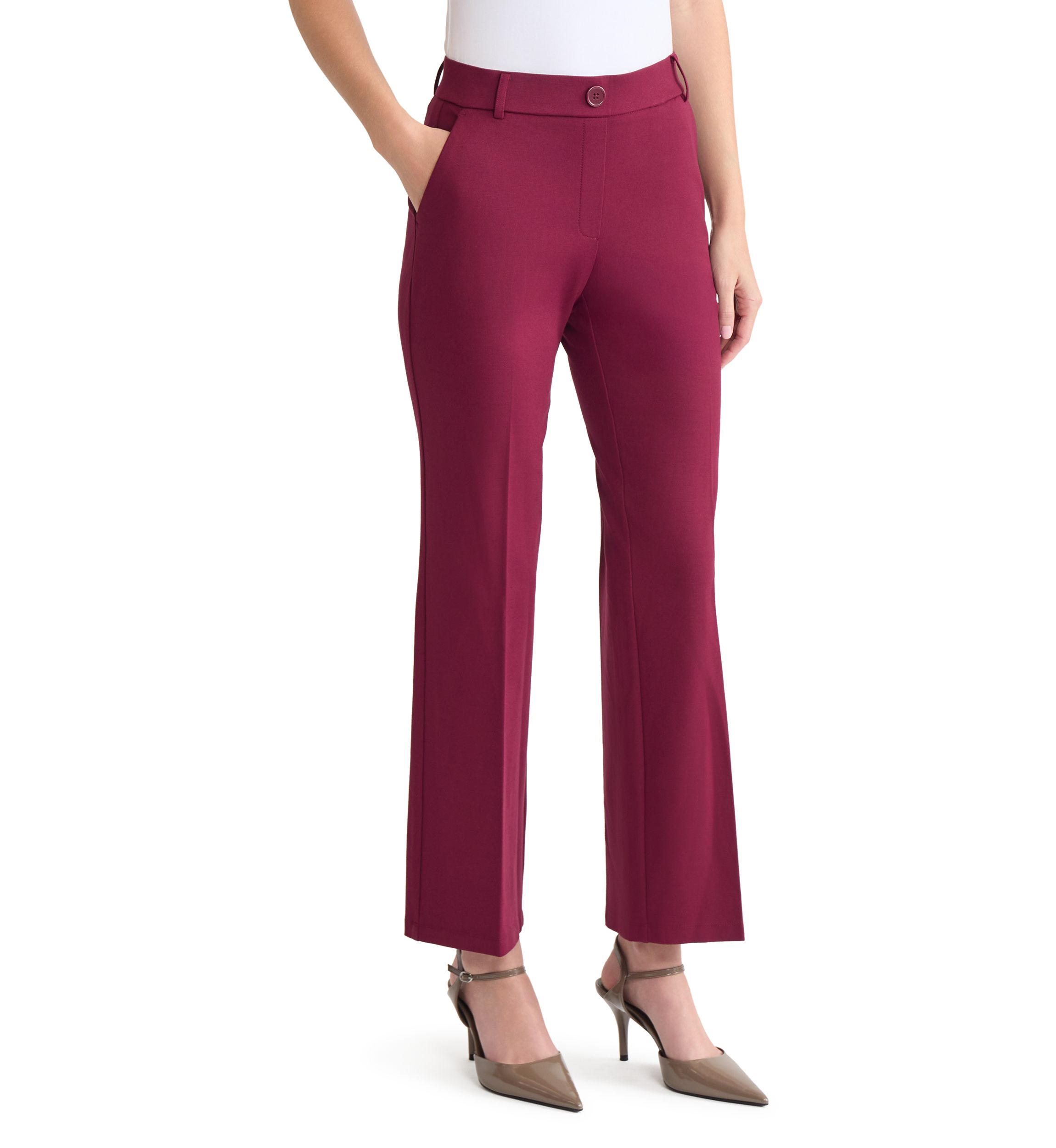 Womens Compression Pull On Trouser Leg Pants 