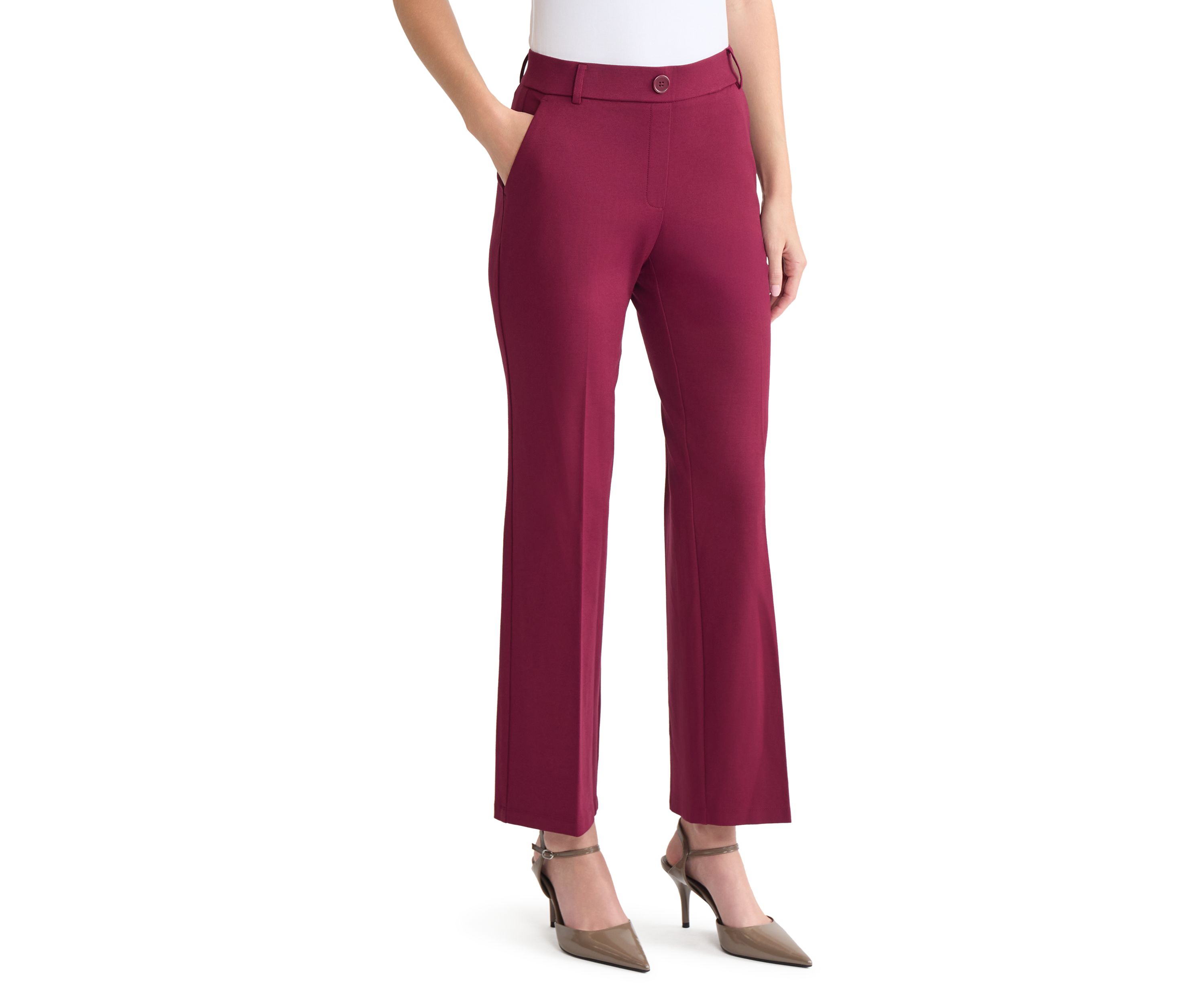 Womens Compression Pull On Trouser Leg Pants 