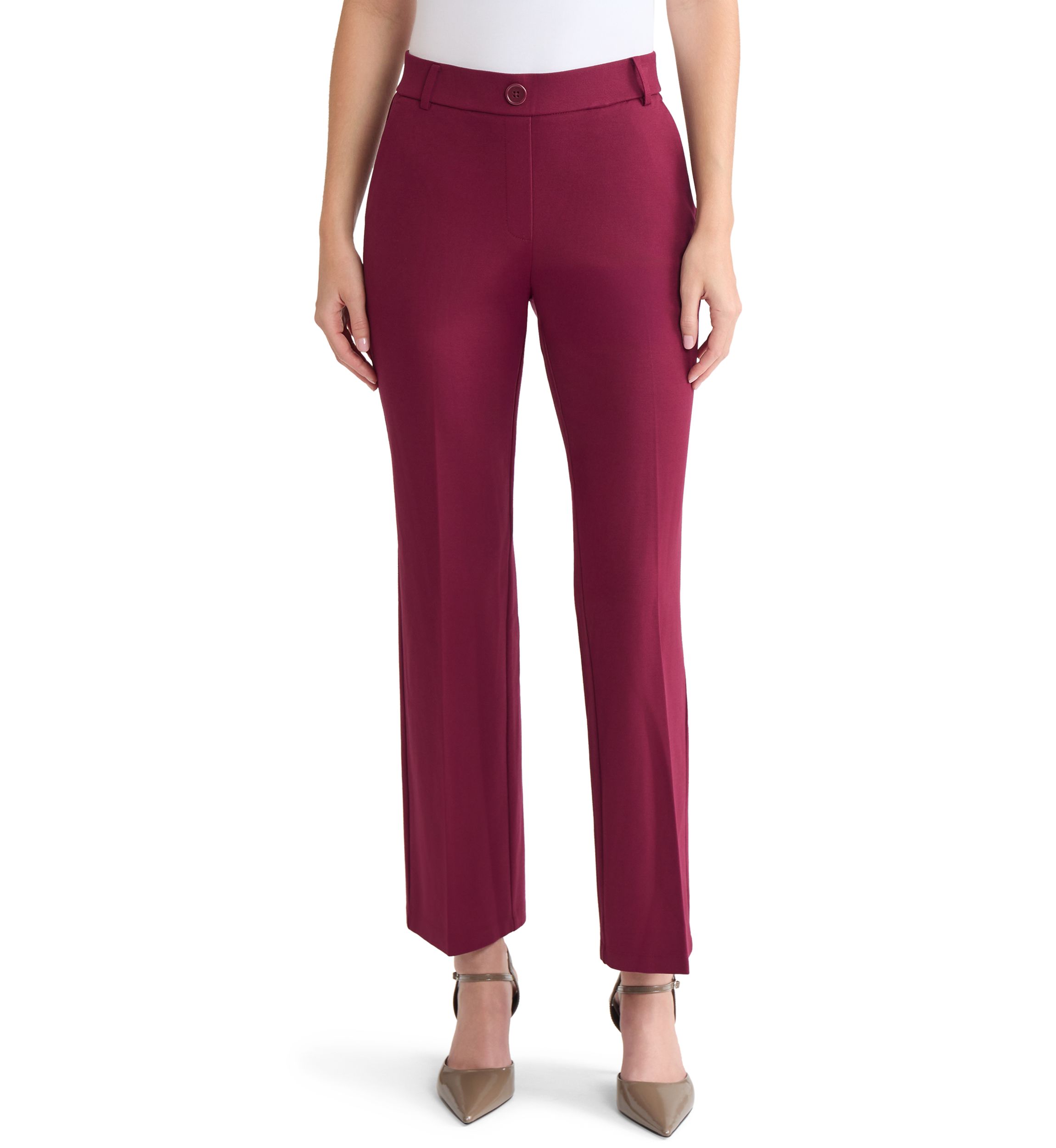 Petite Compression Pull On Trouser Leg Pants 