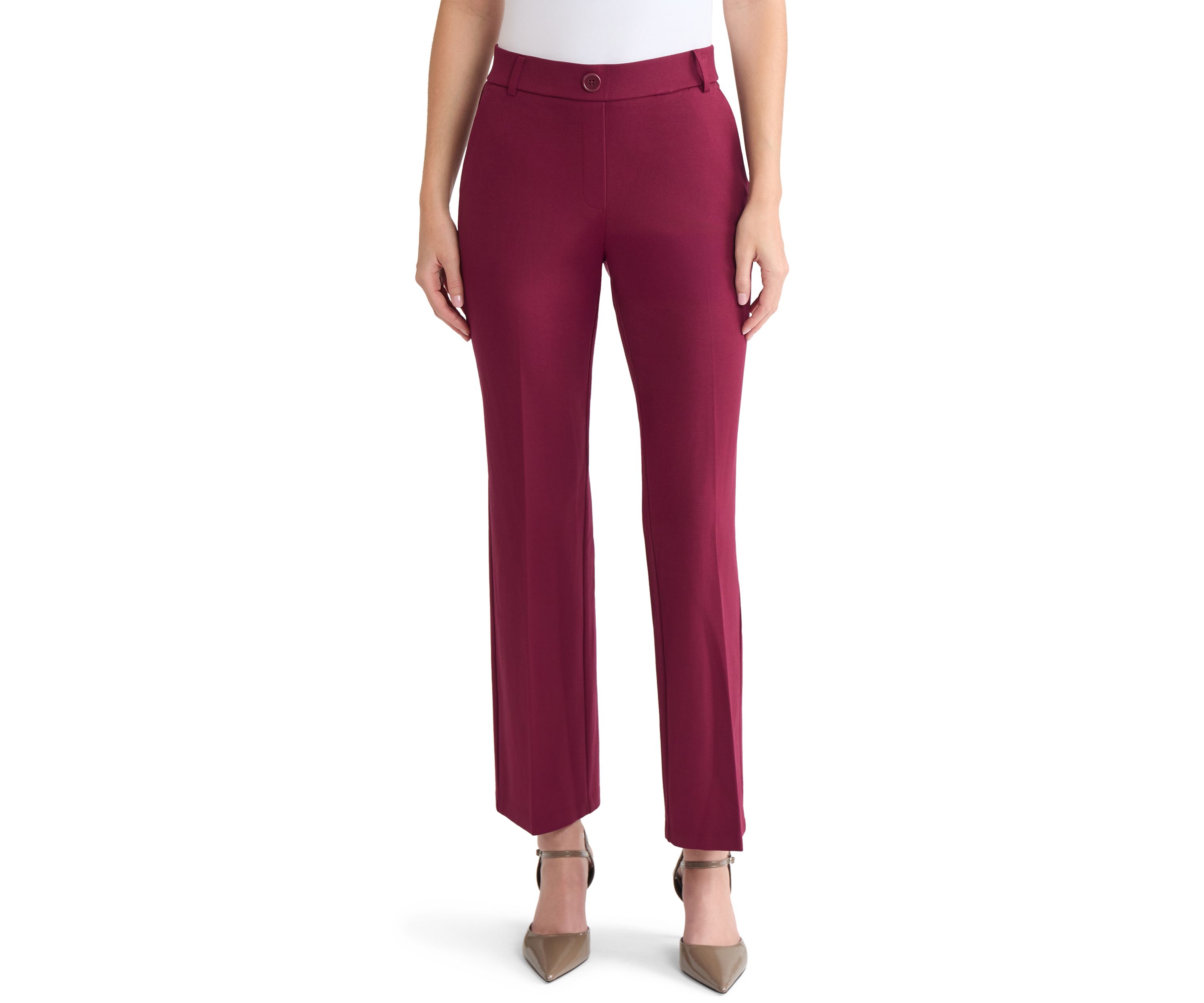 Petite Compression Pull On Trouser Leg Pants 