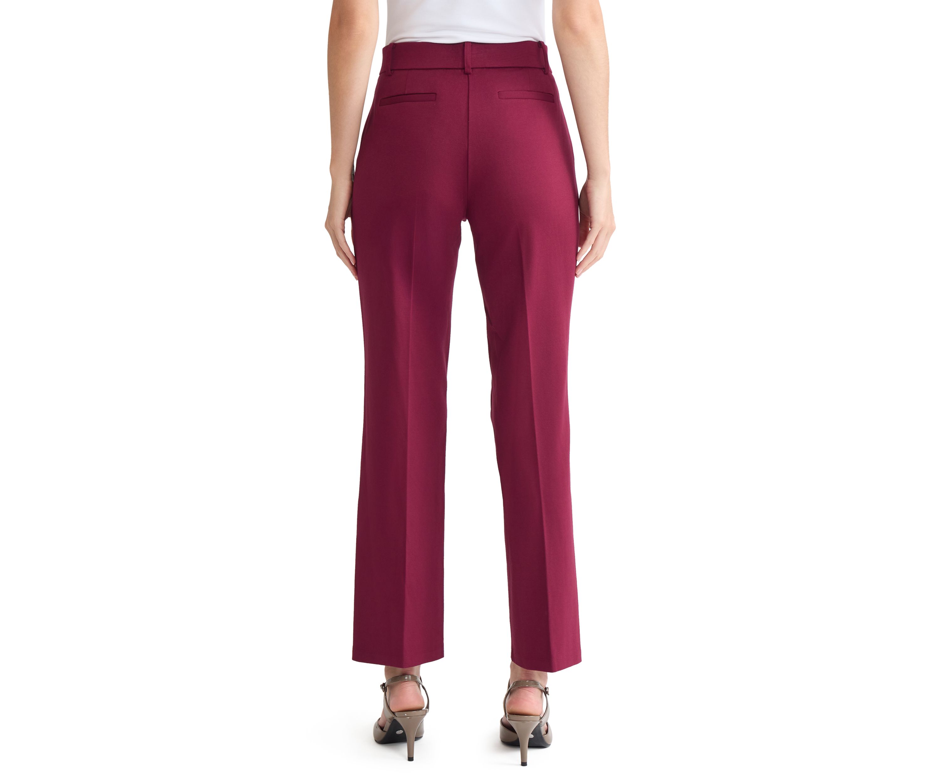 Petite Compression Pull On Trouser Leg Pants 