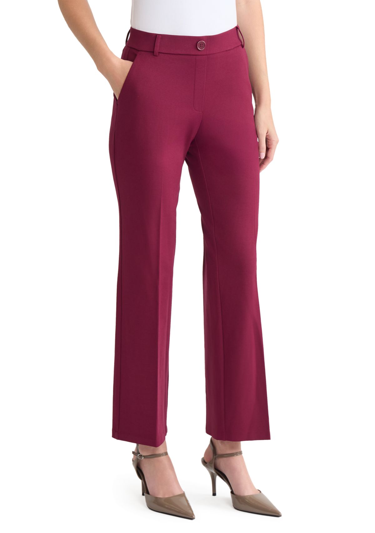 Petite Compression Pull On Trouser Leg Pants 