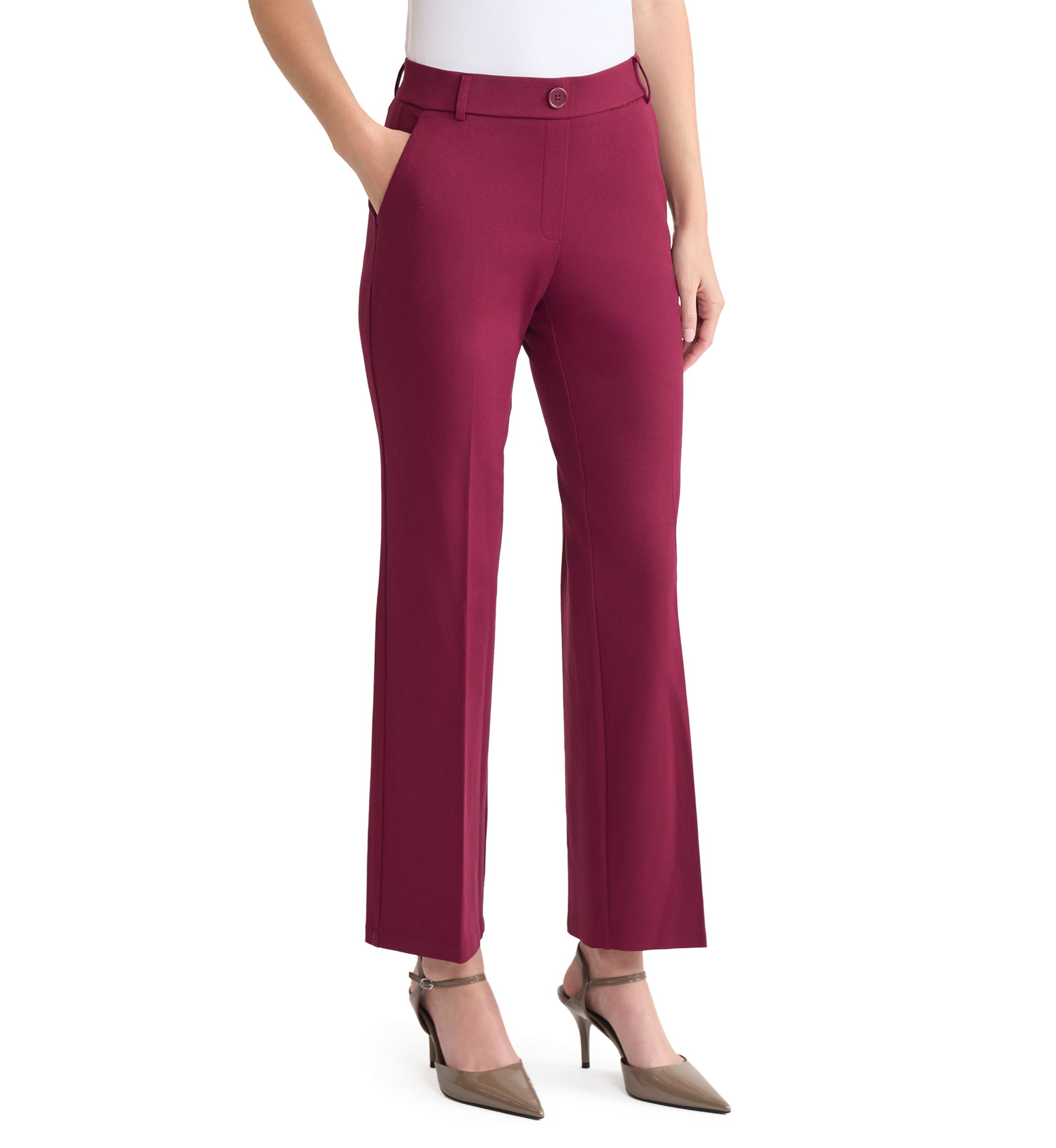 Petite Compression Pull On Trouser Leg Pants 