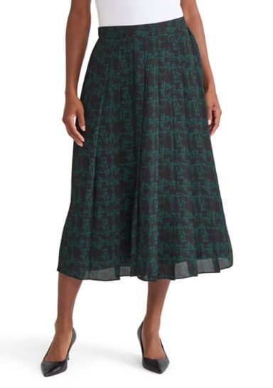Women's Texture Print Pull On Pleated Skirt 