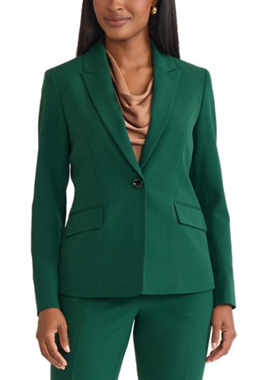 Women's Stretch Crepe One Button Peak Lapel Jacket 