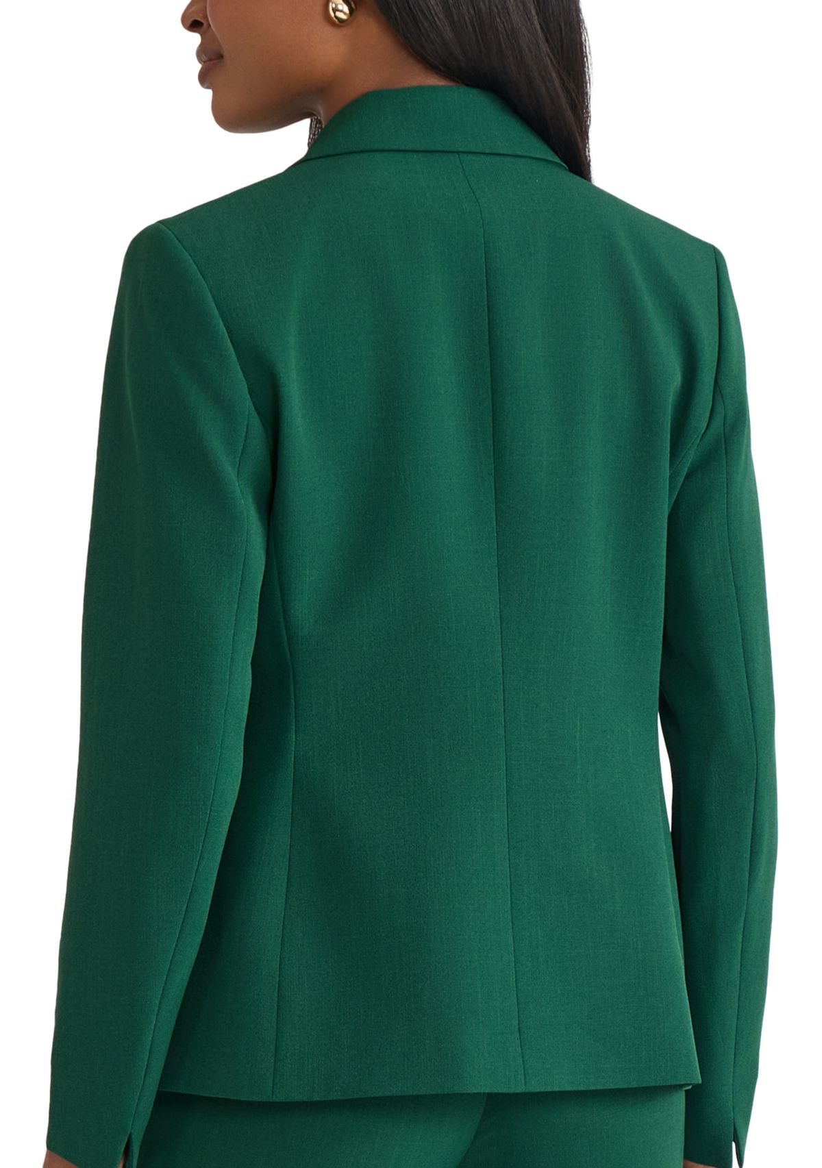 Womens Stretch Crepe One Button Peak Lapel Jacket 