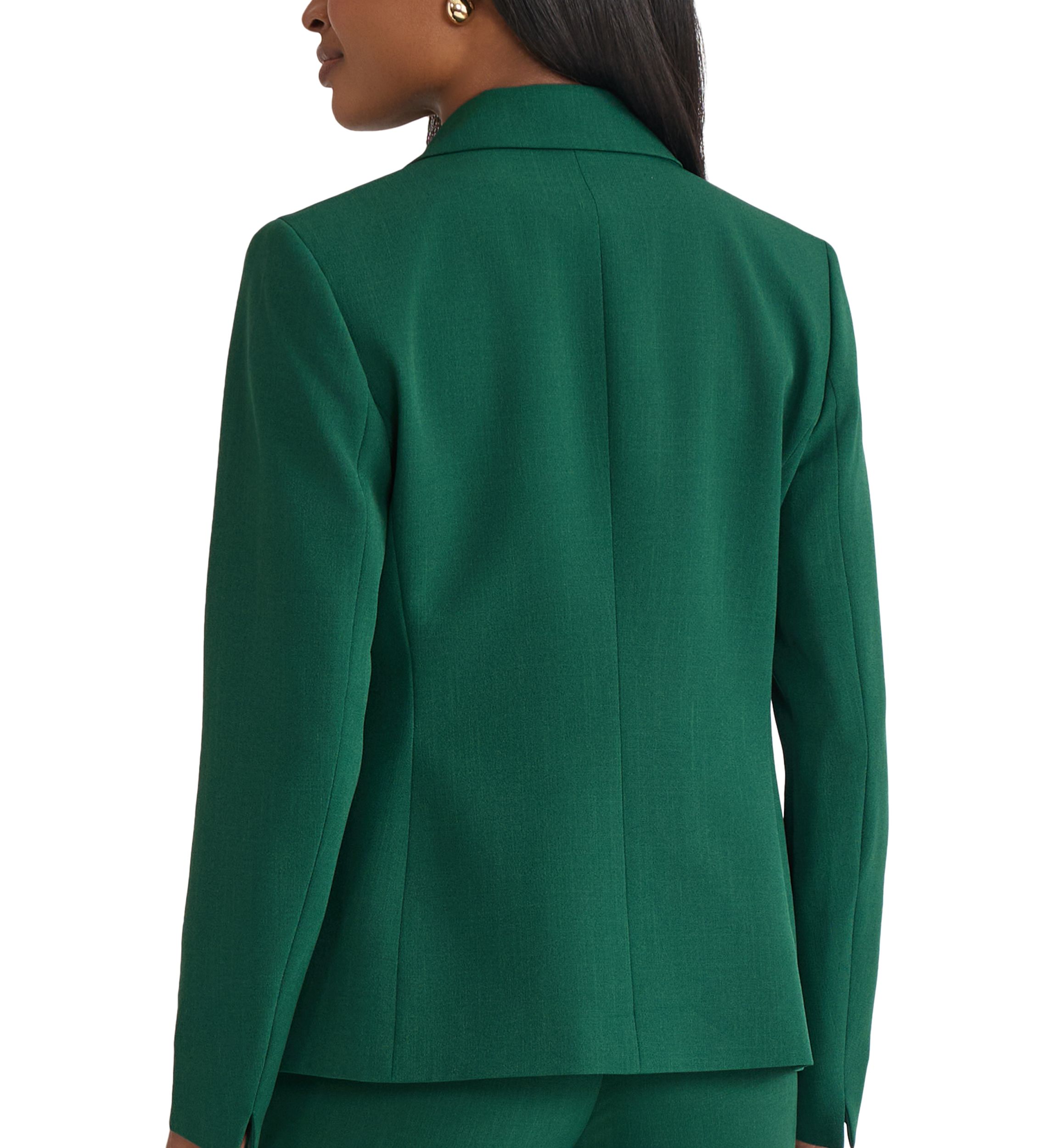 Womens Stretch Crepe One Button Peak Lapel Jacket 