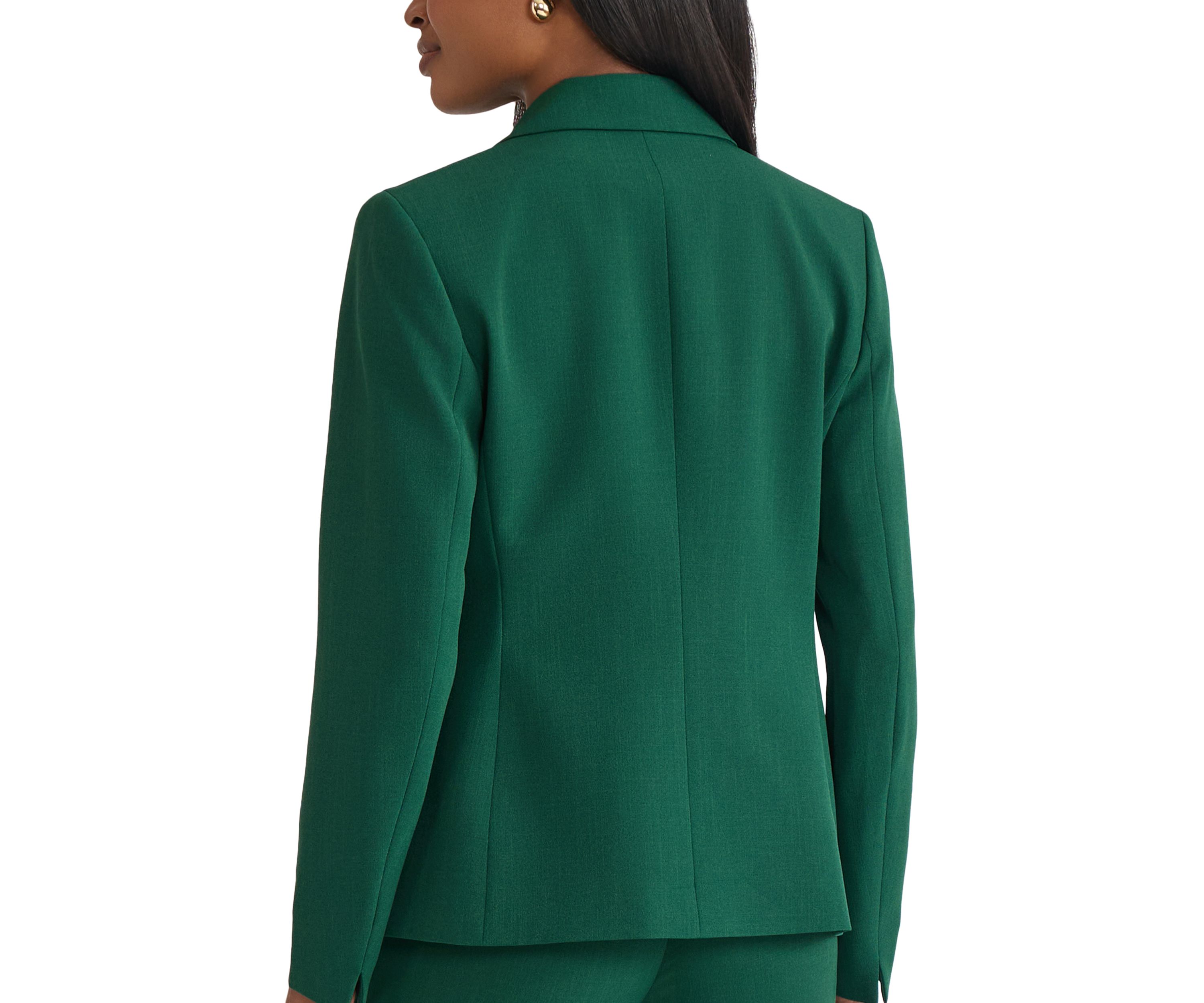 Womens Stretch Crepe One Button Peak Lapel Jacket 
