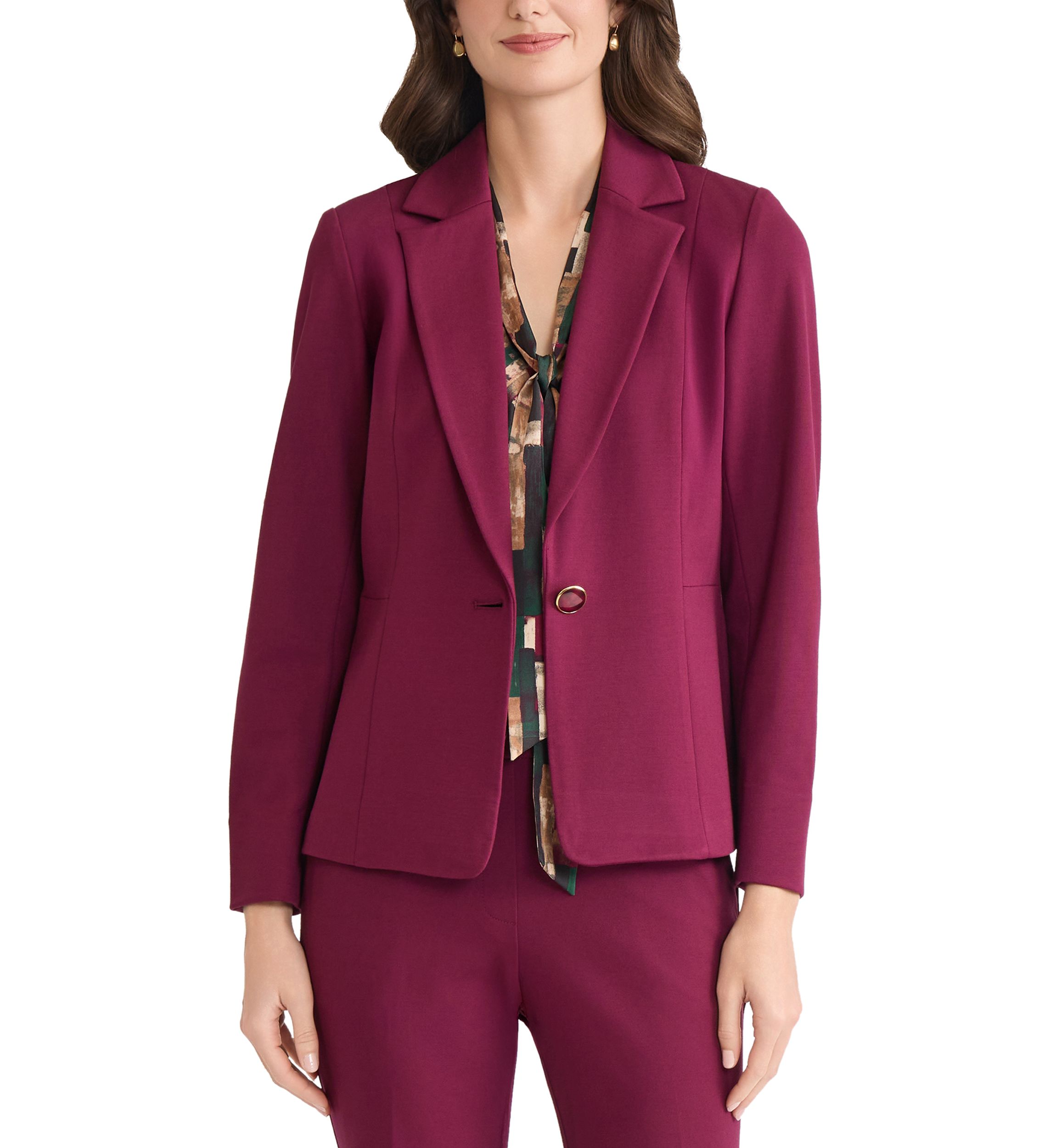 Womens Compression One Button Seamed Jacket