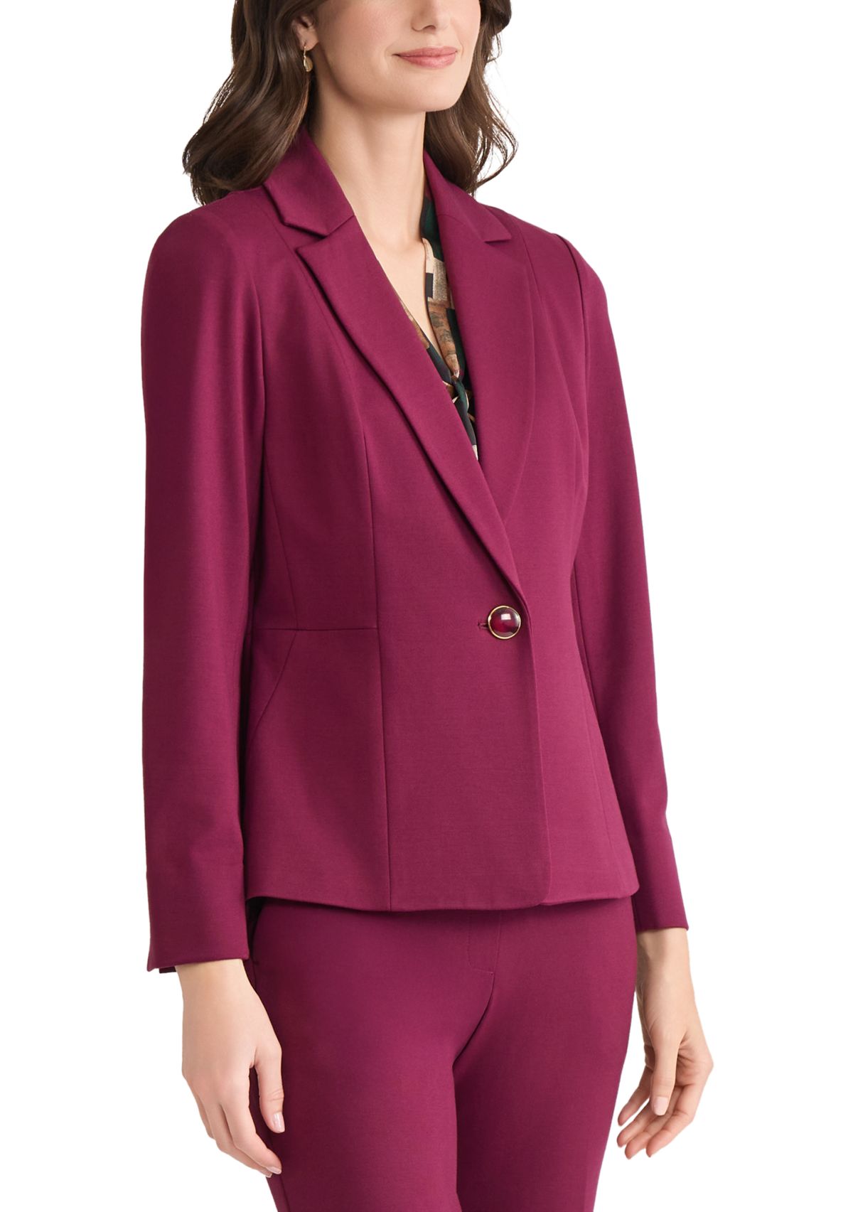 Womens Compression One Button Seamed Jacket
