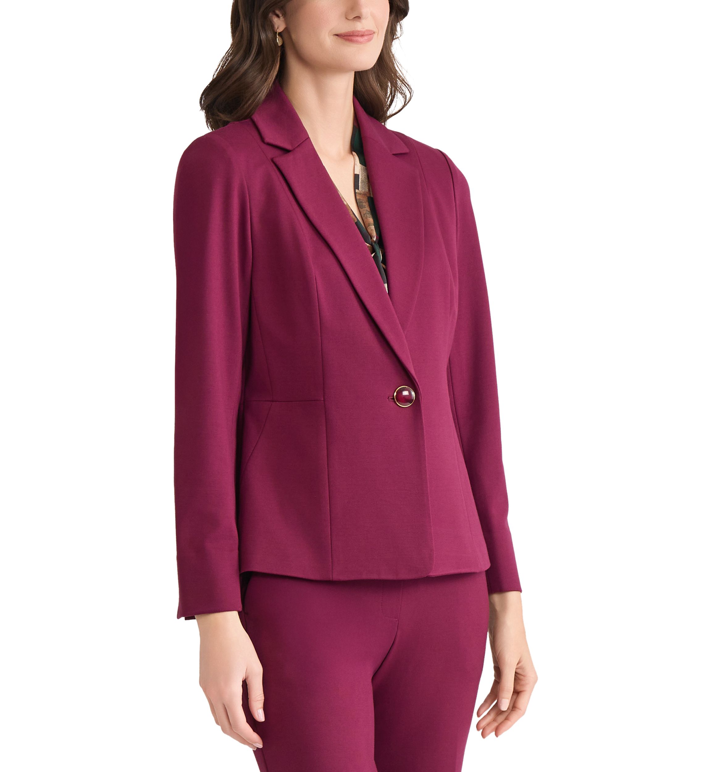 Womens Compression One Button Seamed Jacket