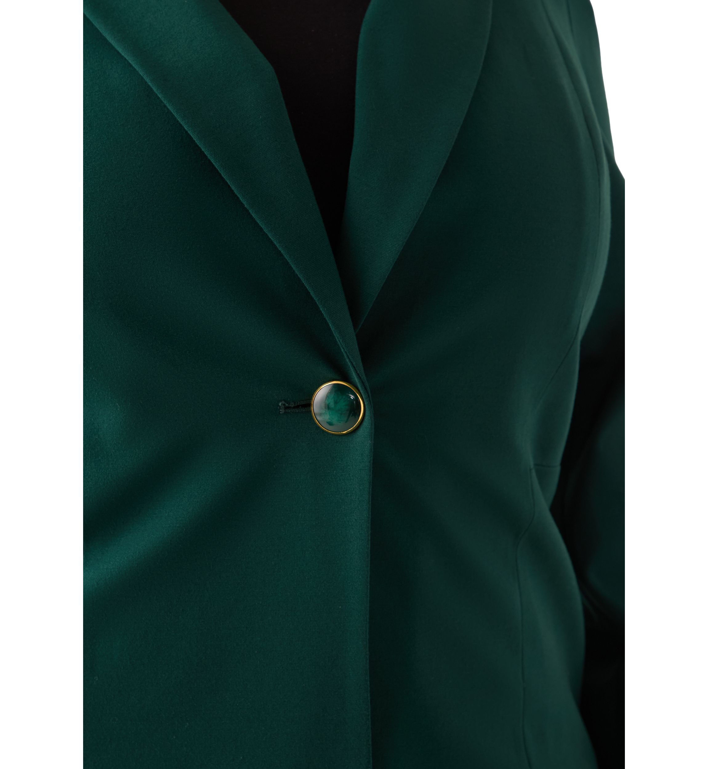 Plus Size Compression One Button Seamed Jacket
