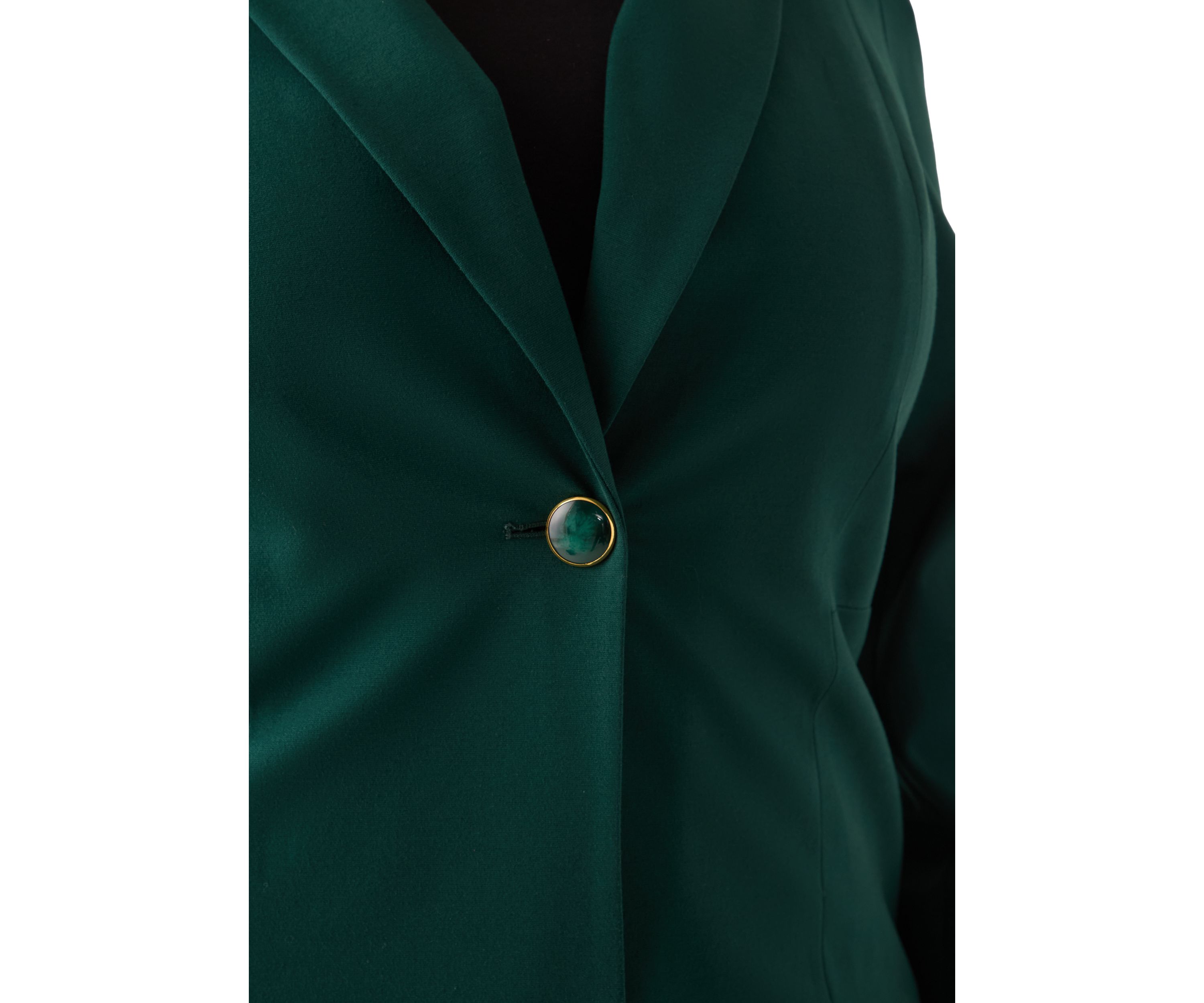 Plus Size Compression One Button Seamed Jacket