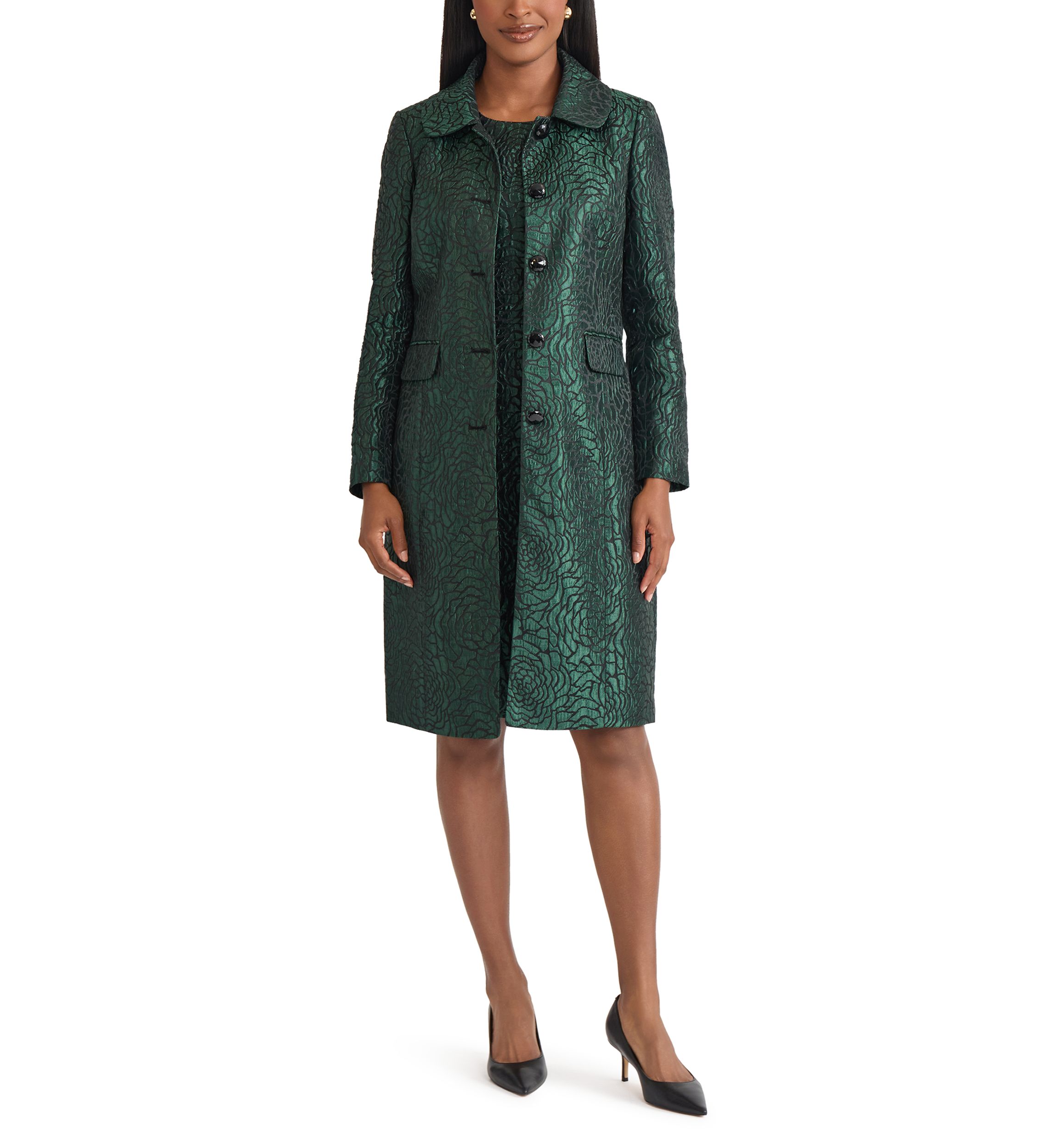 Womens Floral Jacquard Topper
