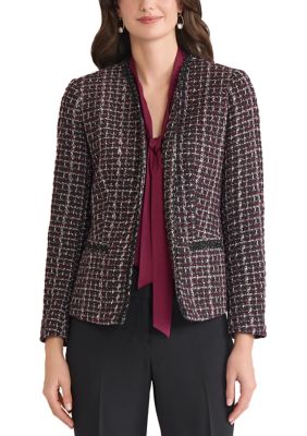 Kasper Women's Tweed Open Front Framed Jacket, 6