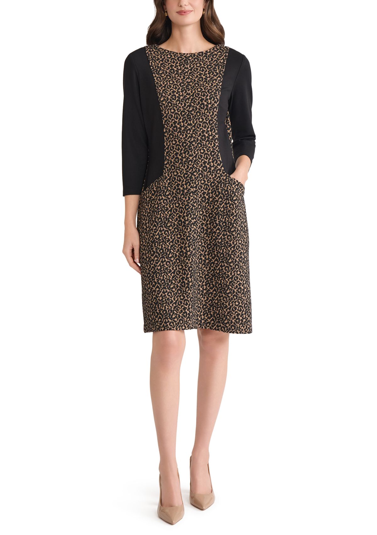 Womens Animal Jacquard Dress with Compression 