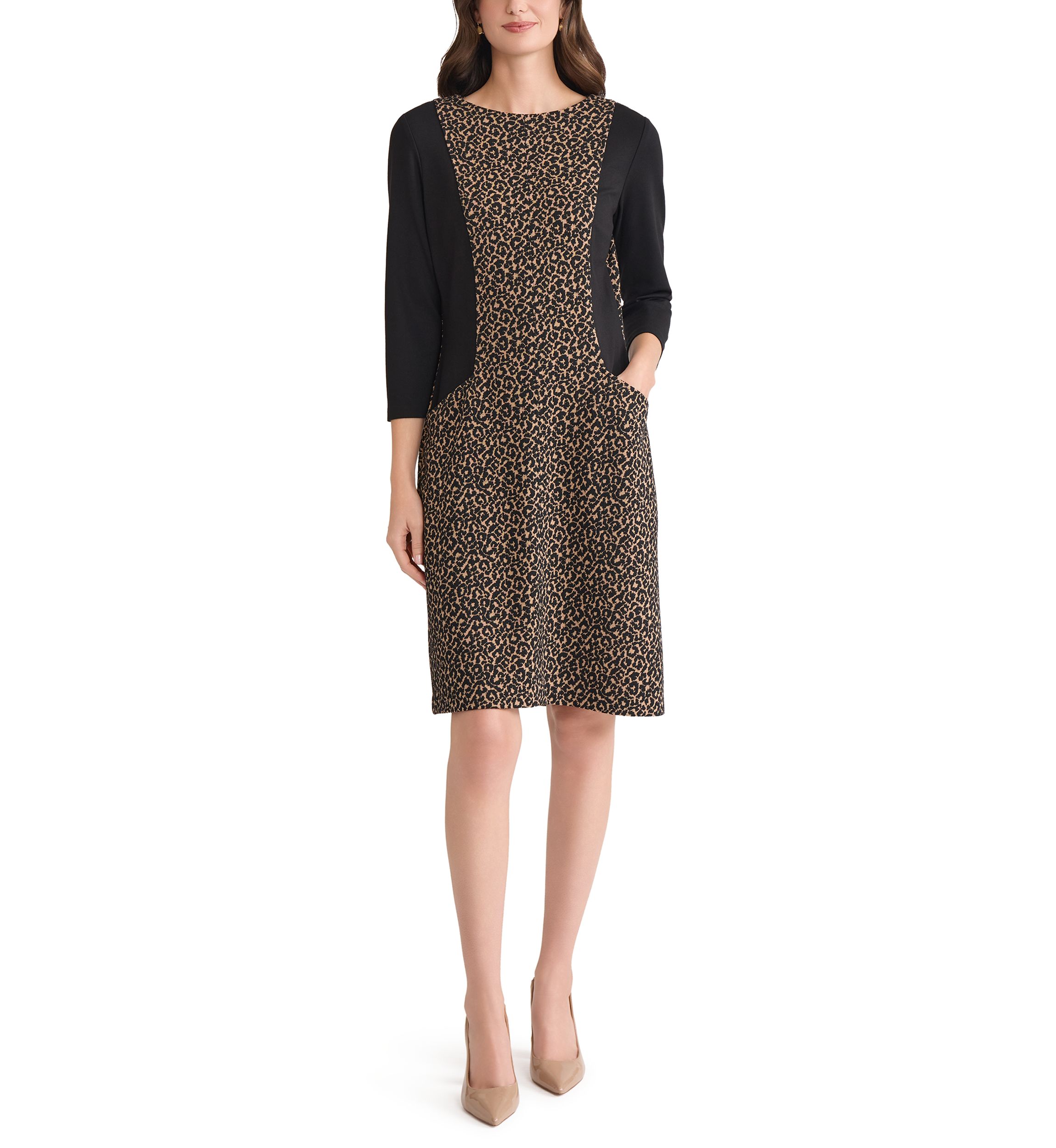 Womens Animal Jacquard Dress with Compression 