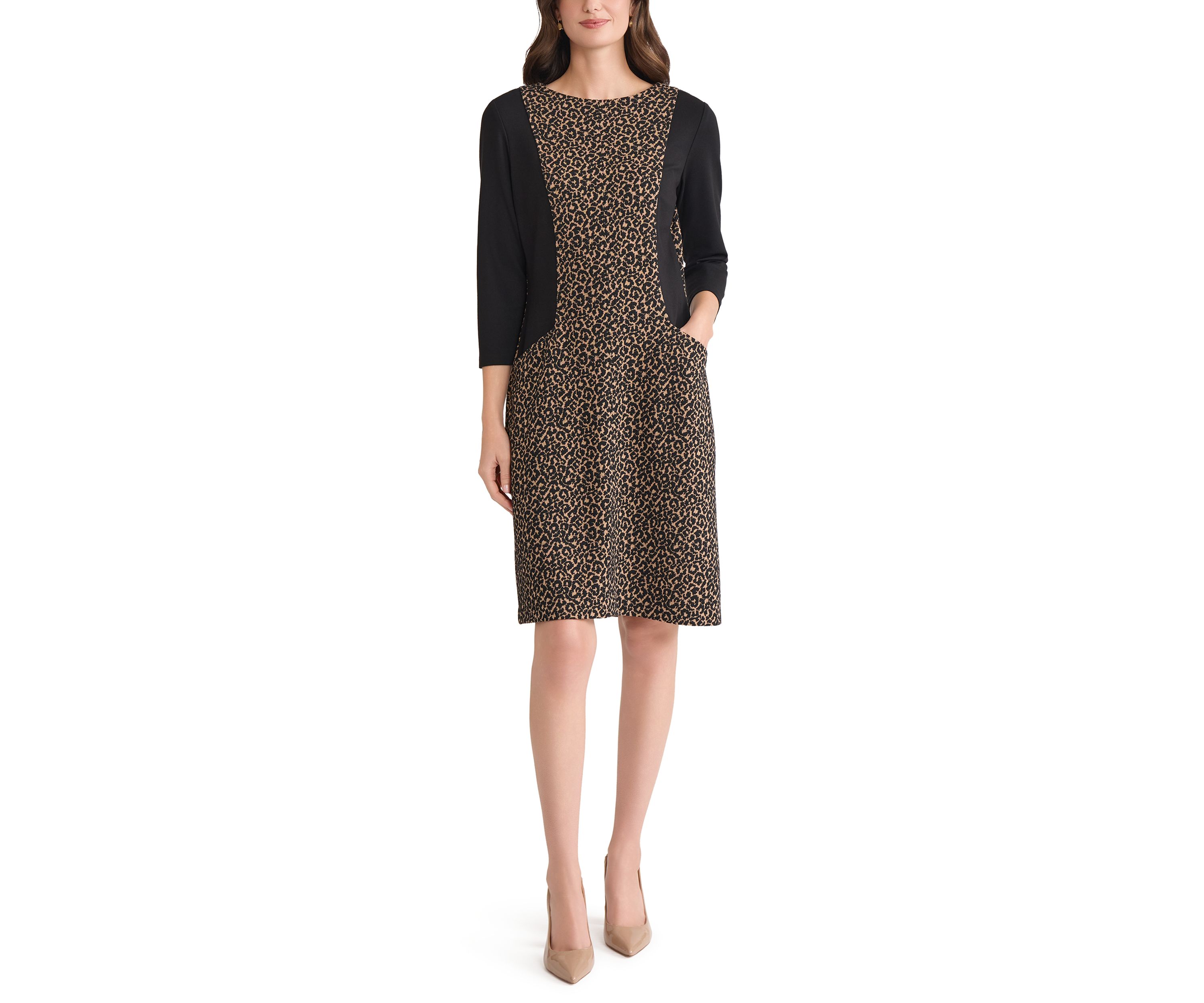 Womens Animal Jacquard Dress with Compression 