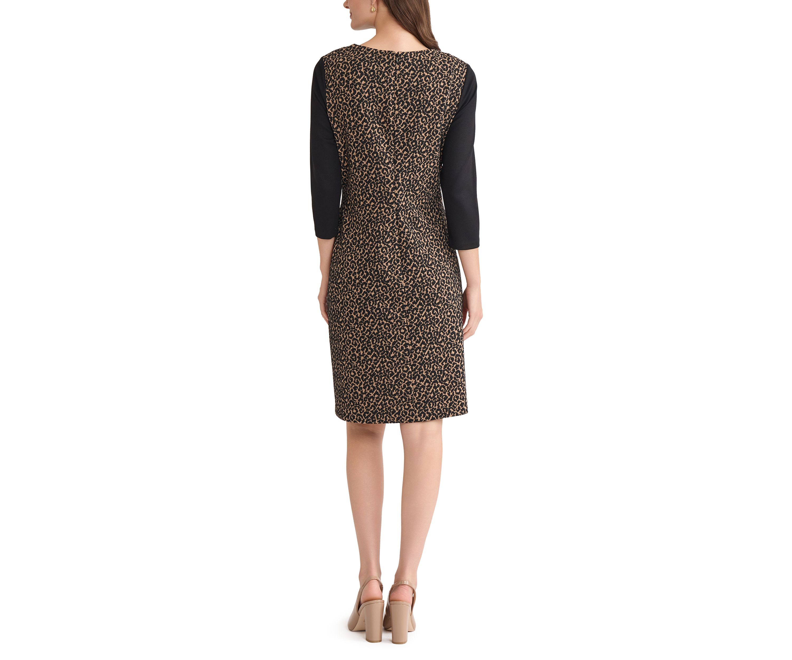Womens Animal Jacquard Dress with Compression 