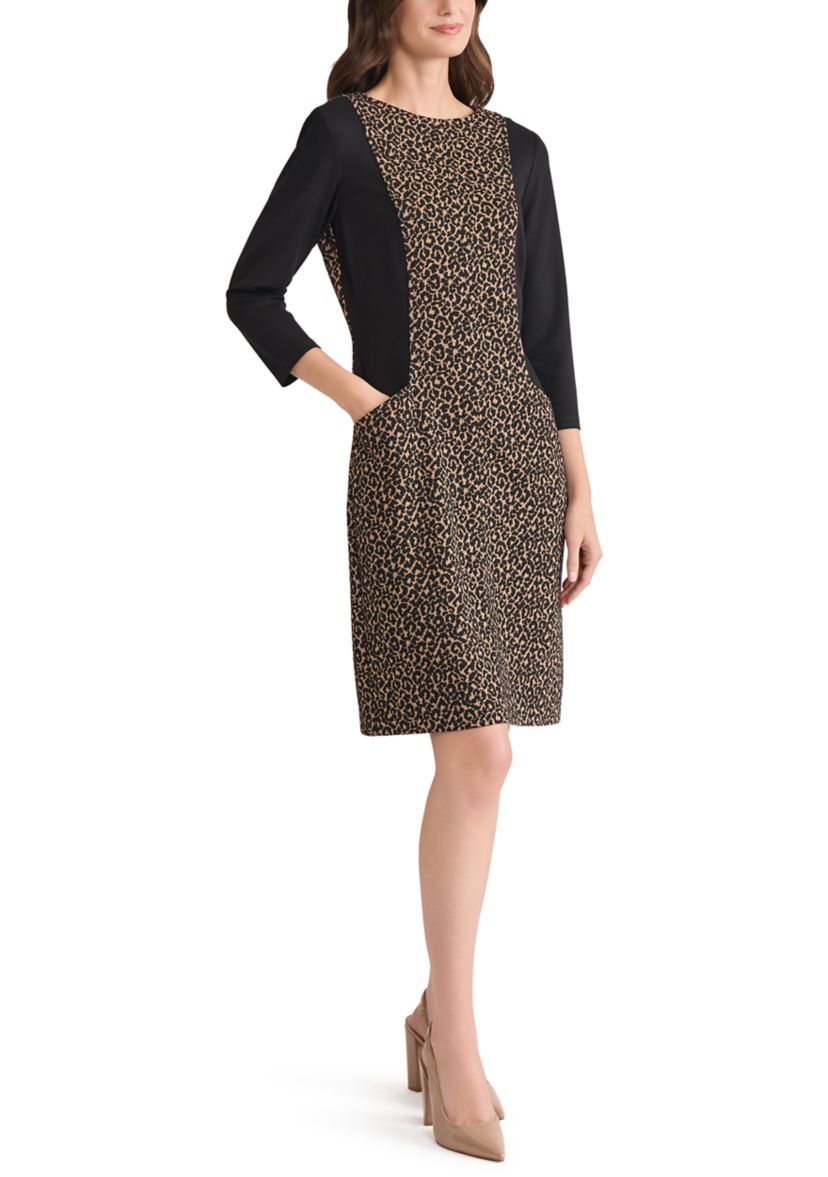 Womens Animal Jacquard Dress with Compression 