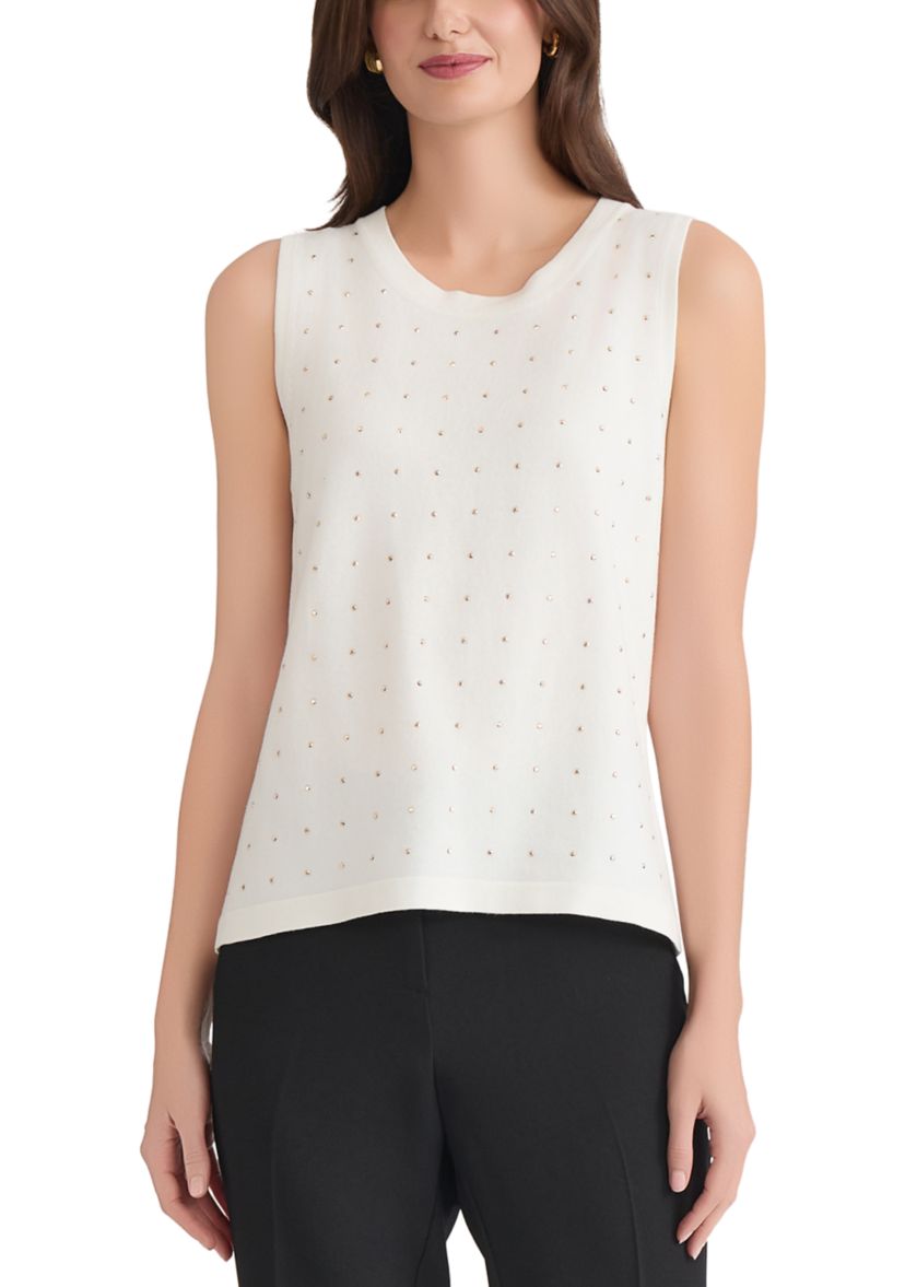 Womens Tank Top with Heat Set Jewels