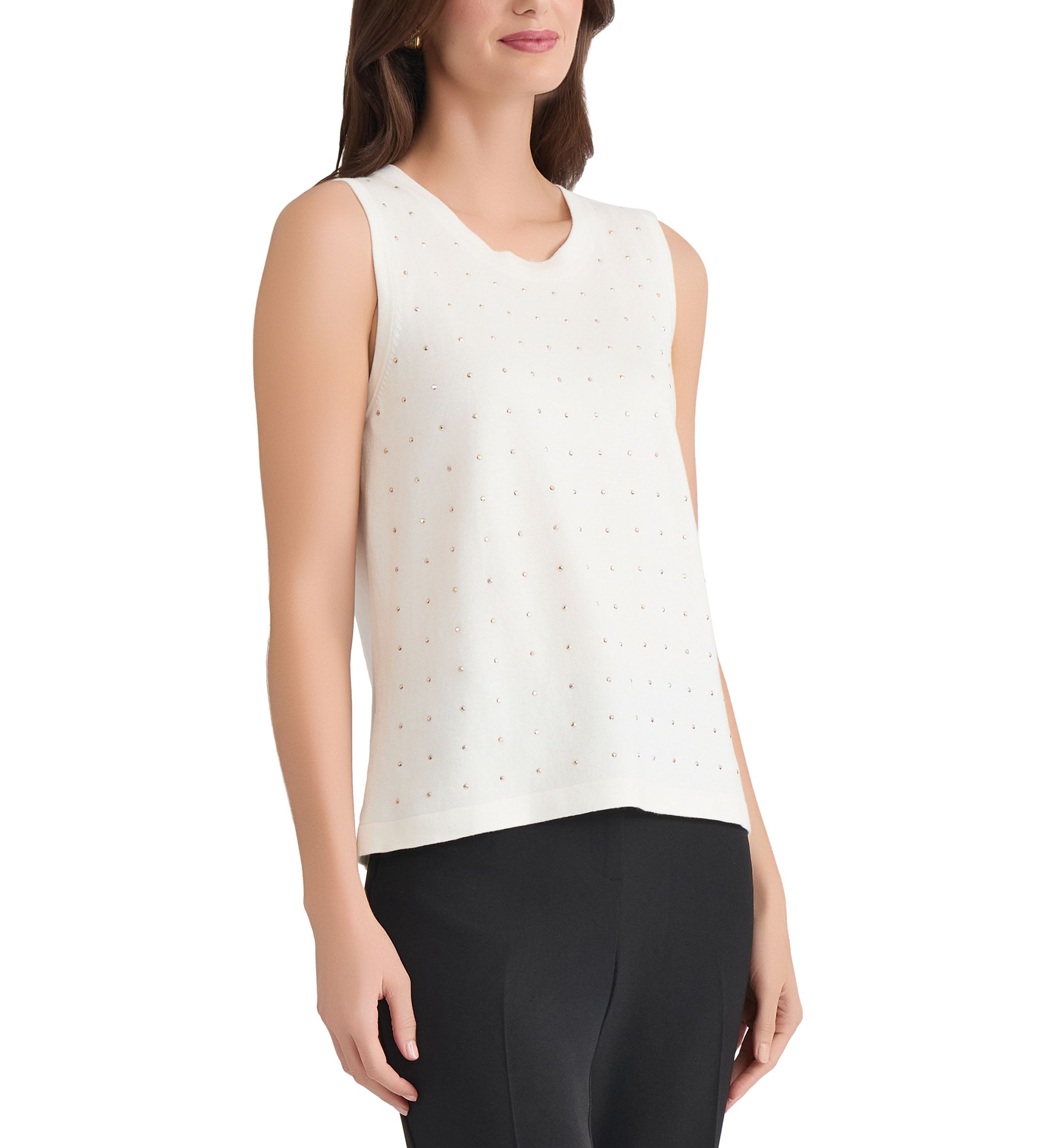 Womens Tank Top with Heat Set Jewels