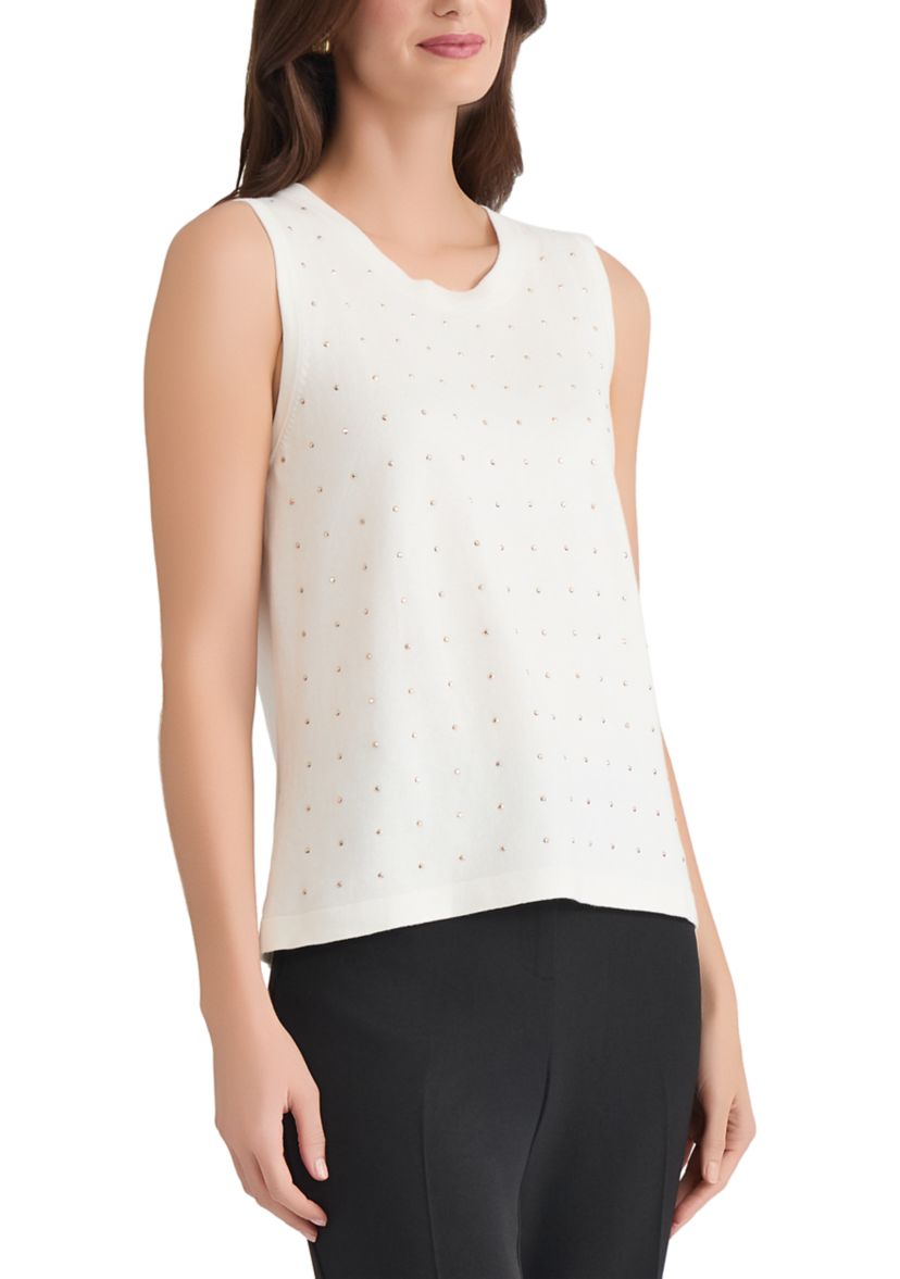 Womens Tank Top with Heat Set Jewels