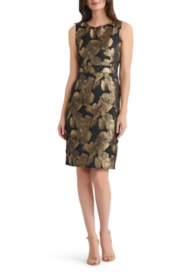 Women's Floral Jacquard Sheath Dress
