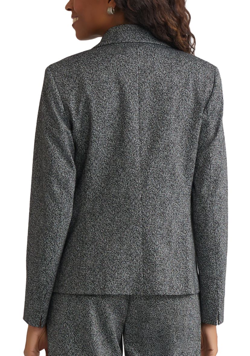 Womens Herringbone One Button Jacket 