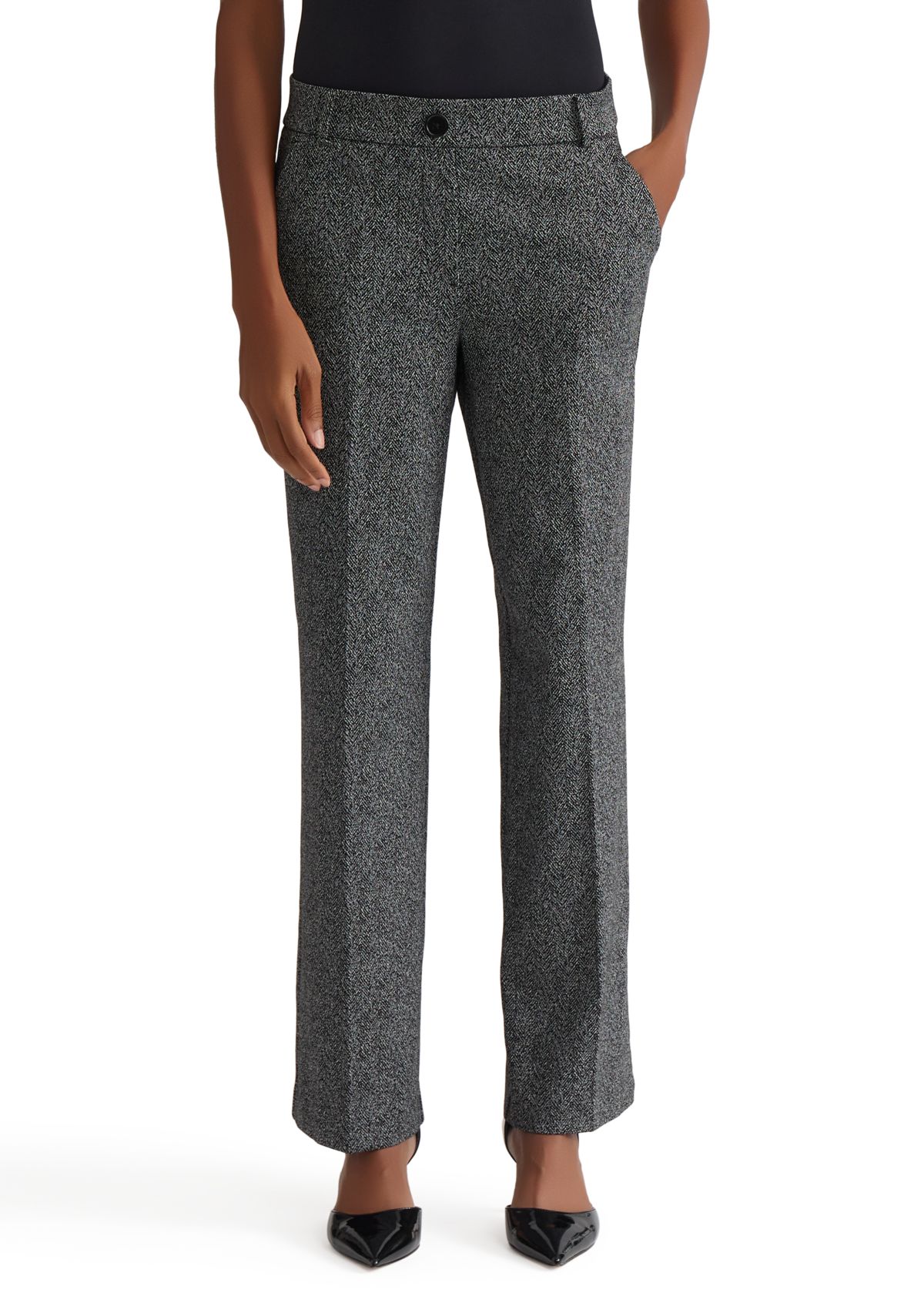 Womens Herringbone Pull-On Pants