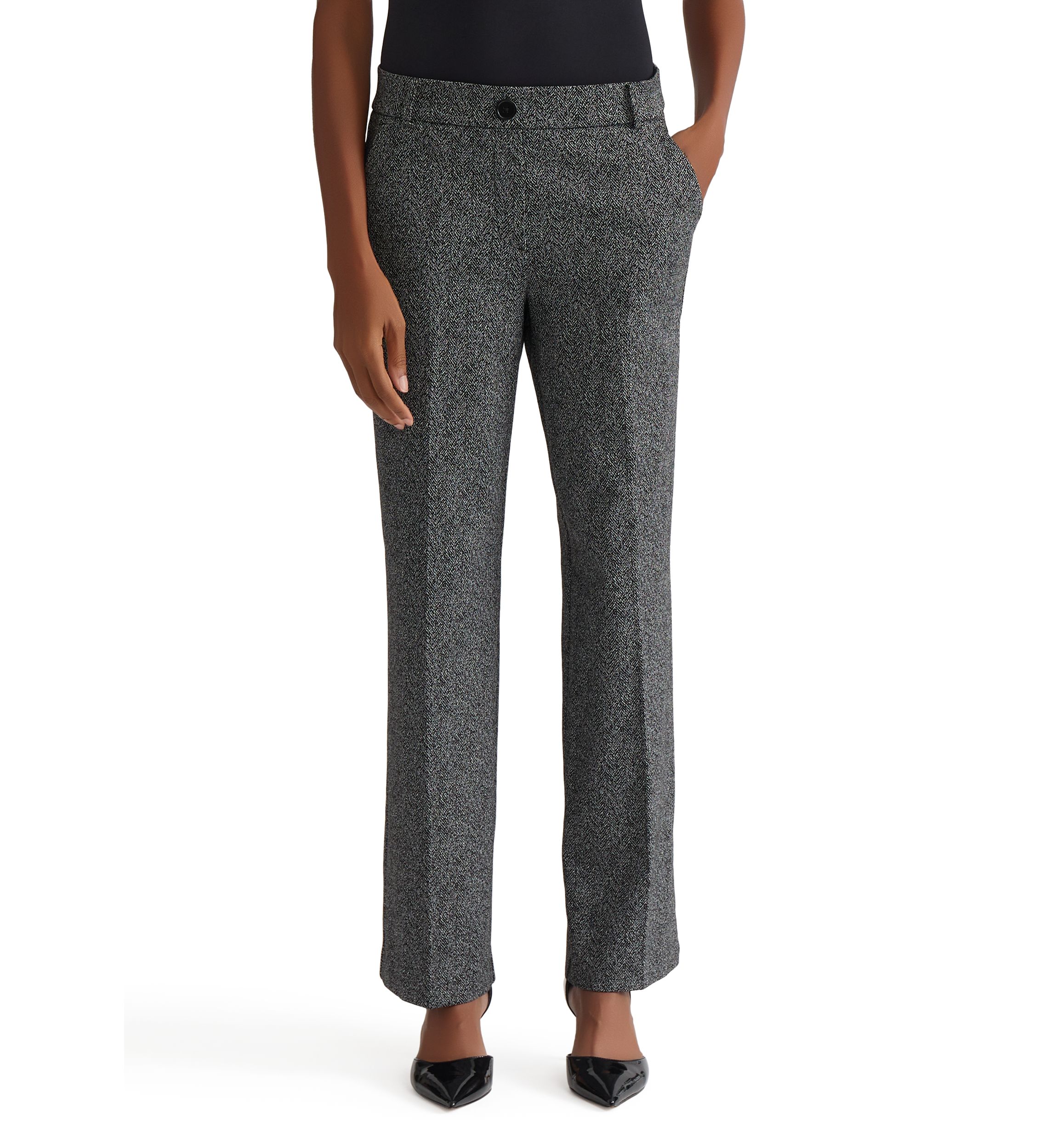 Womens Herringbone Pull-On Pants